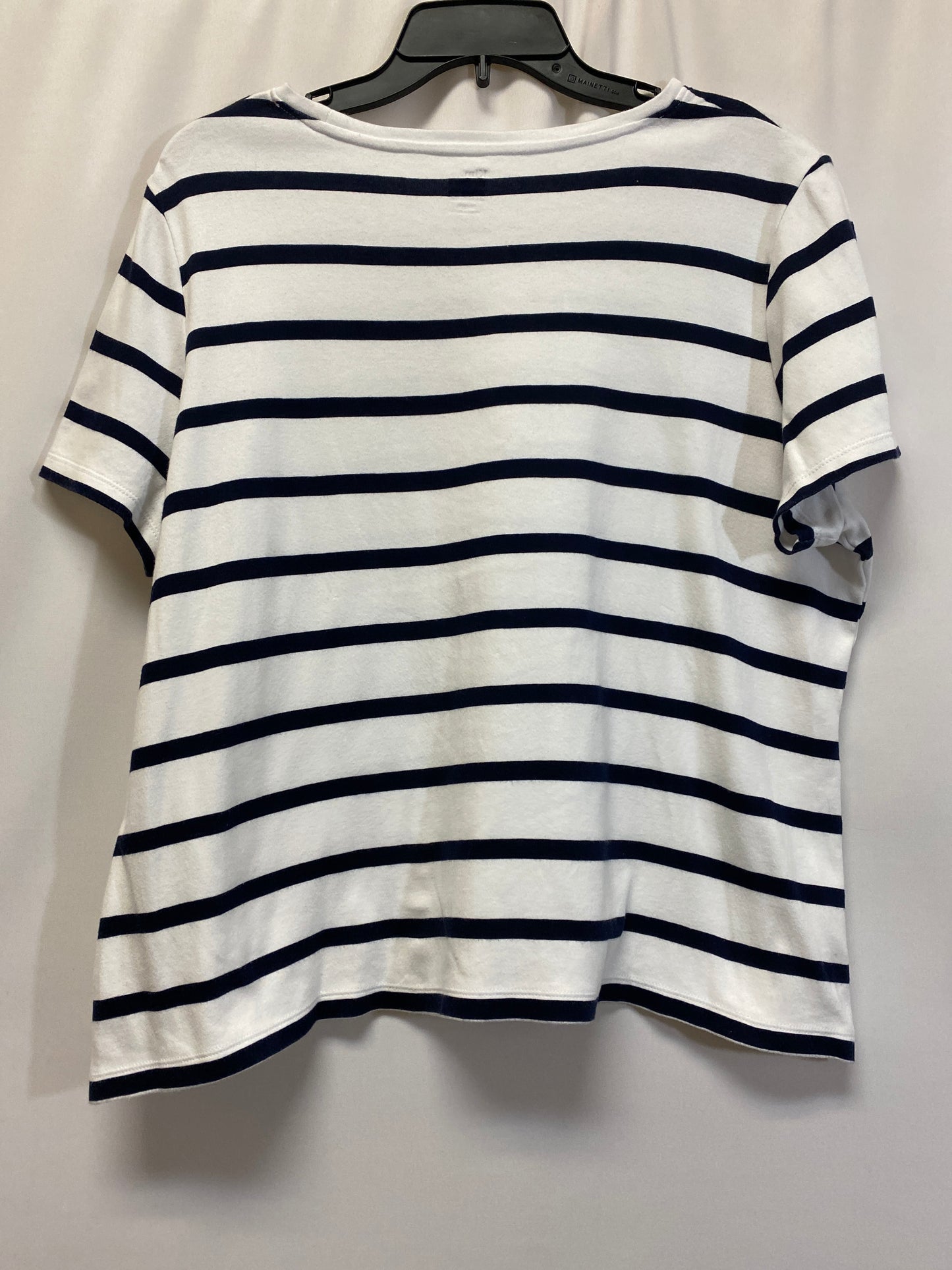 Navy Top Short Sleeve Kim Rogers, Size Petite Xl