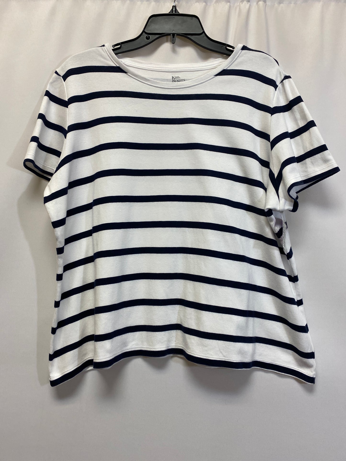 Navy Top Short Sleeve Kim Rogers, Size Petite Xl