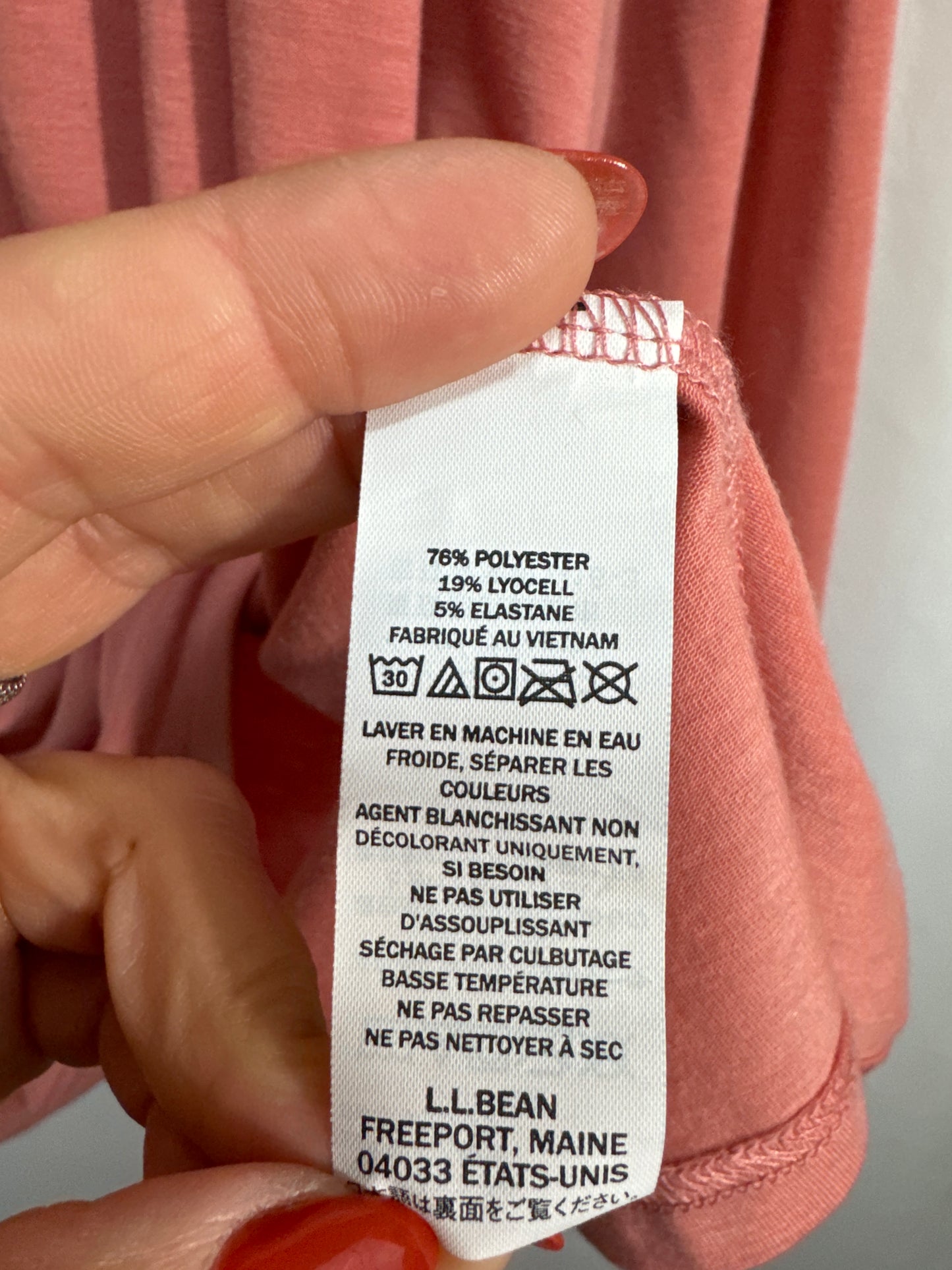 Top Long Sleeve By L.l. Bean In Peach, Size: Xxl TALL