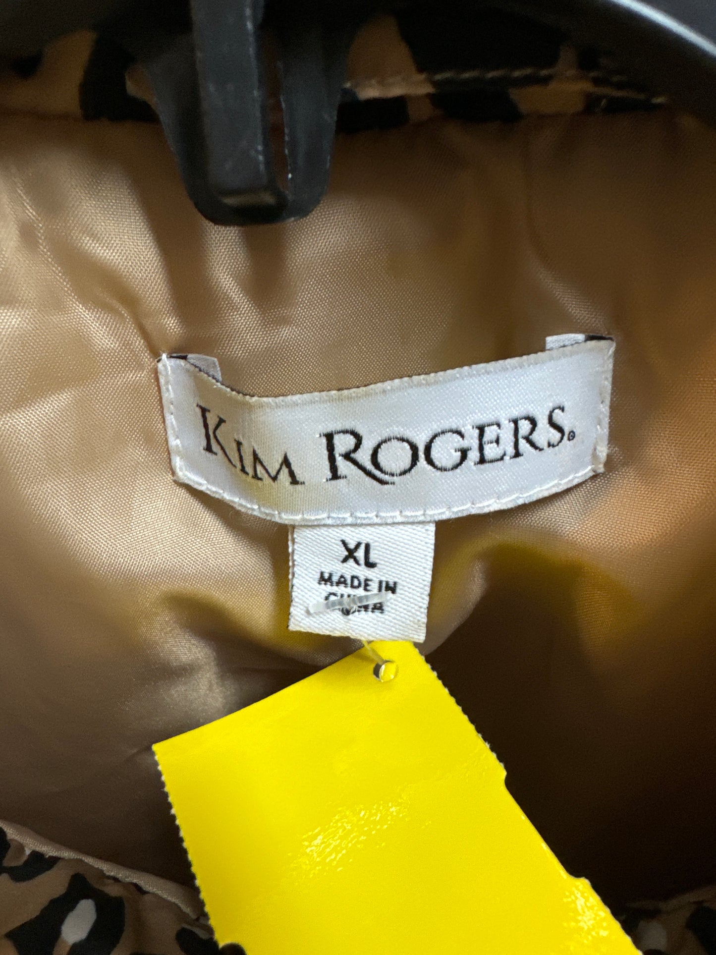 Vest Puffer & Quilted By Kim Rogers In Animal Print, Size: Xl