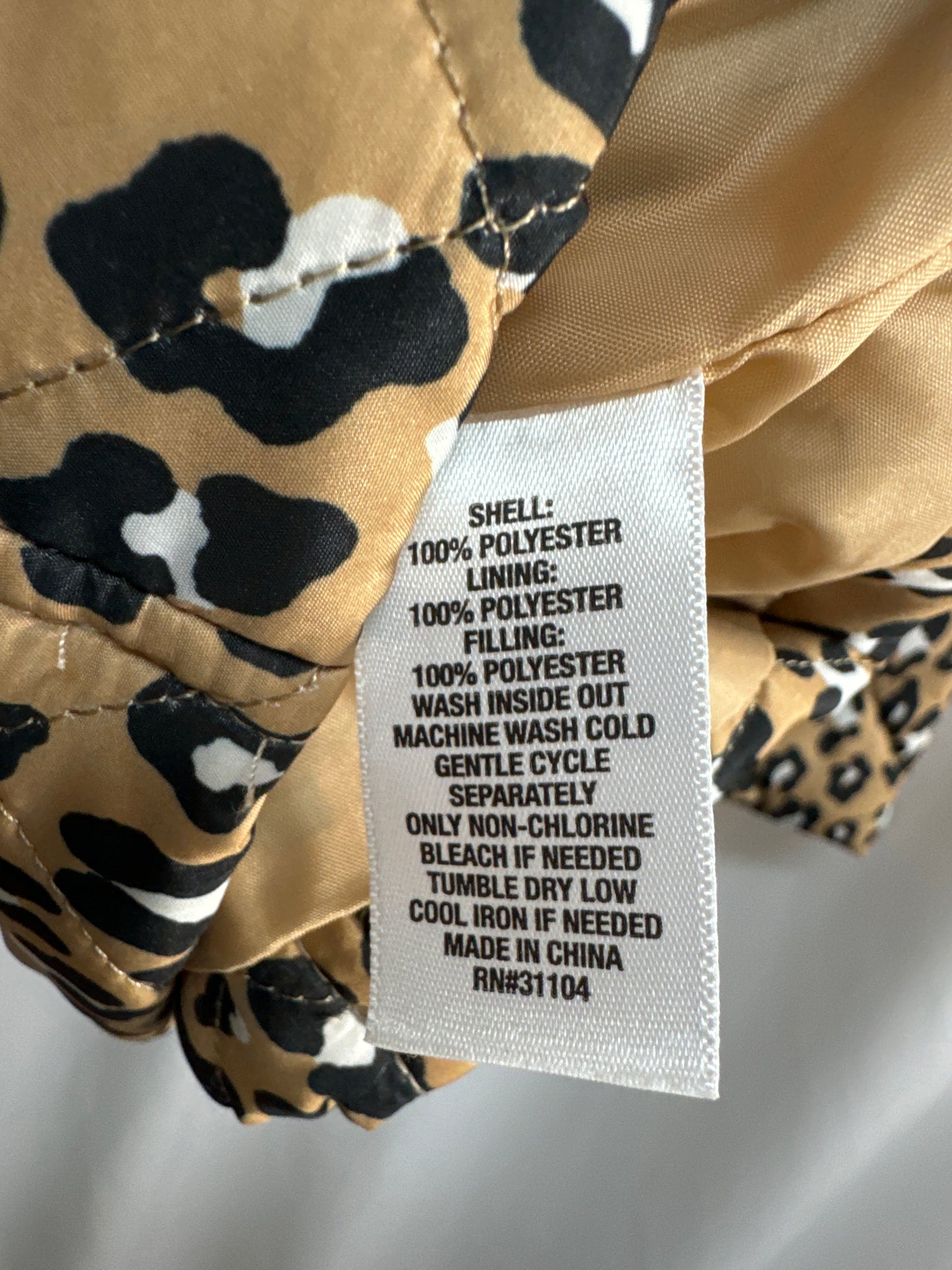 Vest Puffer & Quilted By Kim Rogers In Animal Print, Size: Xl
