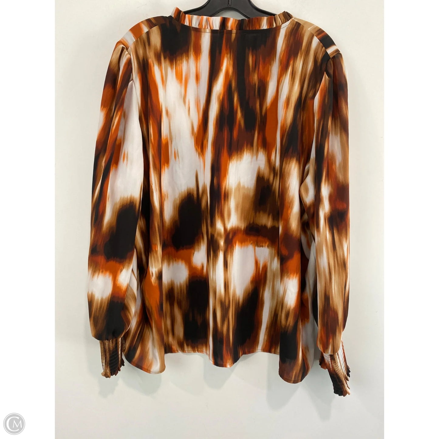 Top Long Sleeve By Calvin Klein In Brown, Size: 2x
