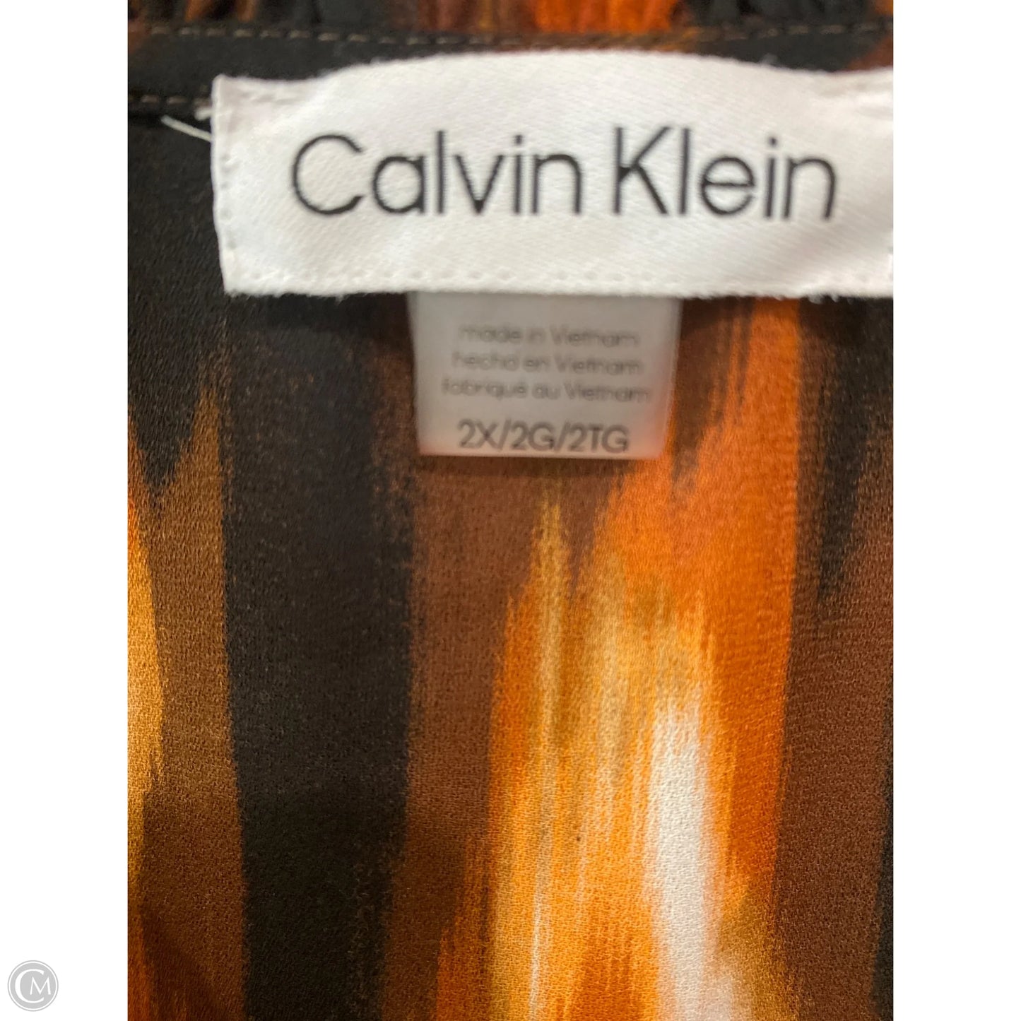 Top Long Sleeve By Calvin Klein In Brown, Size: 2x