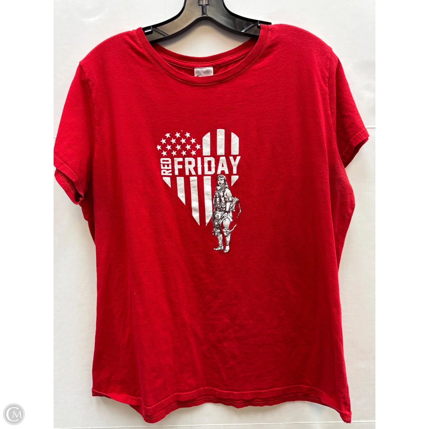 Top Short Sleeve By Soffe In Red, Size: L