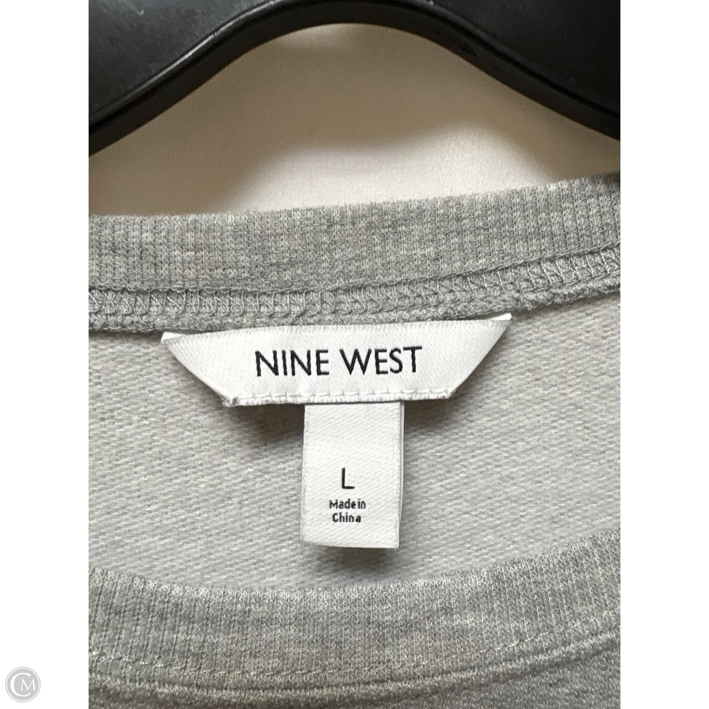 Sweatshirt Crewneck By Nine West In Grey, Size: L