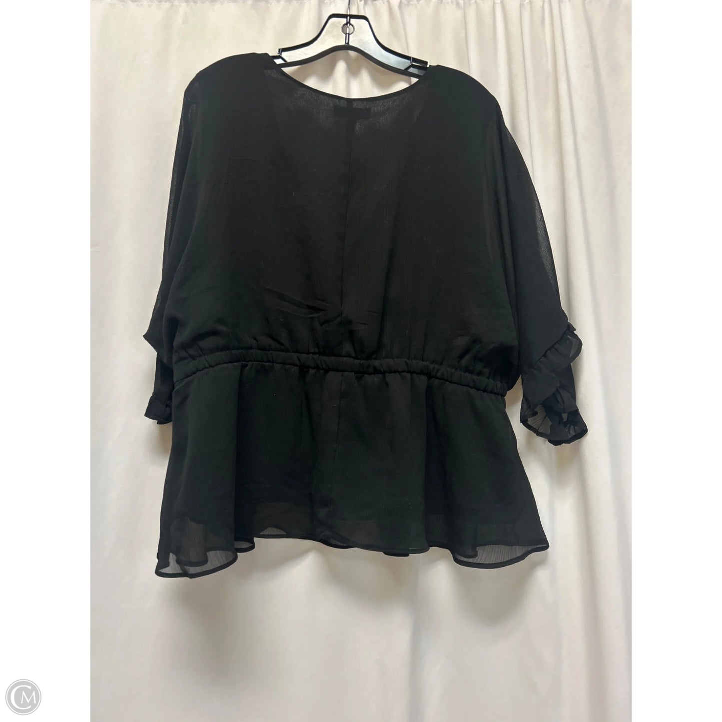 Top 3/4 Sleeve By Sofia By Sofia Vergara In Black, Size: Xxl