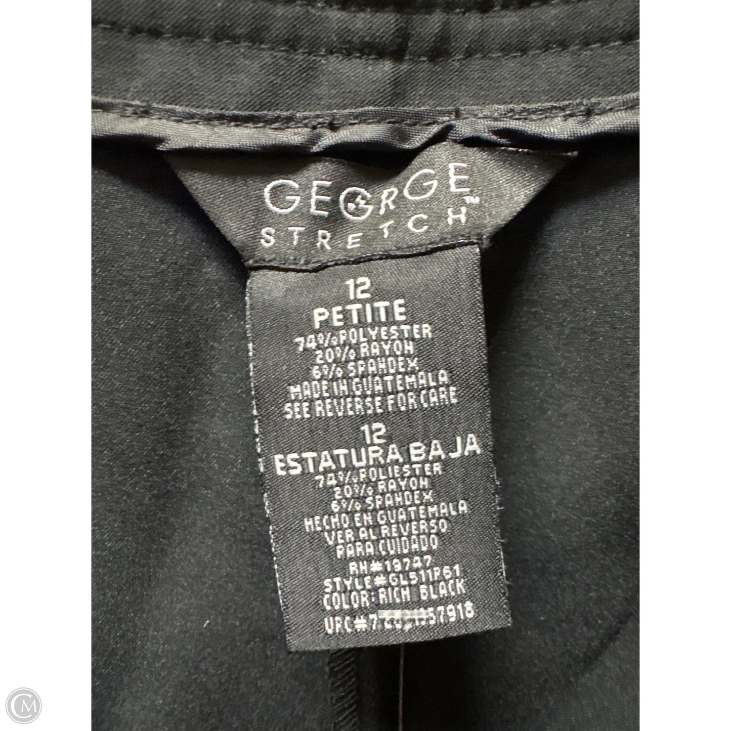 Pants Dress By George In Black, Size: 12p