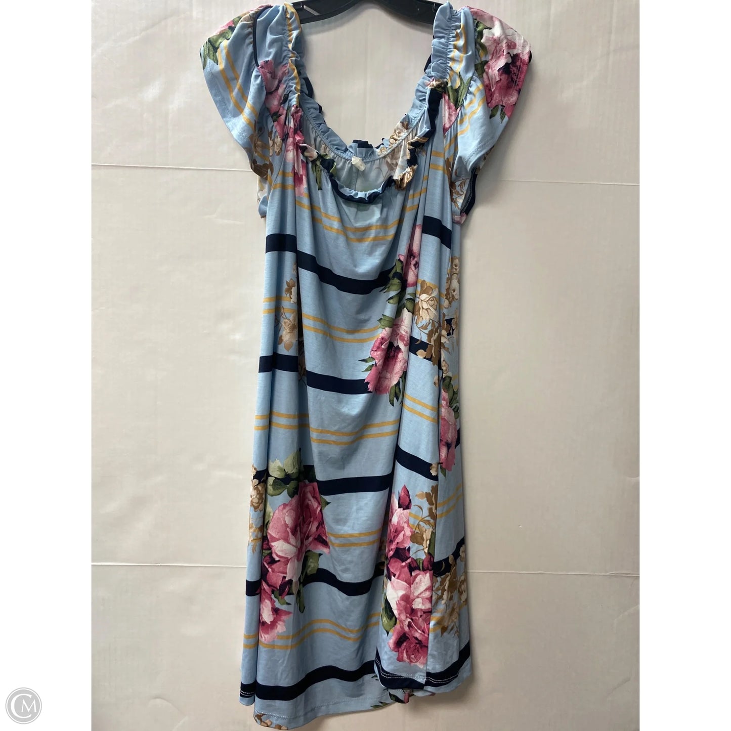 Dress Casual Midi By Emerald In Blue, Size: 1x