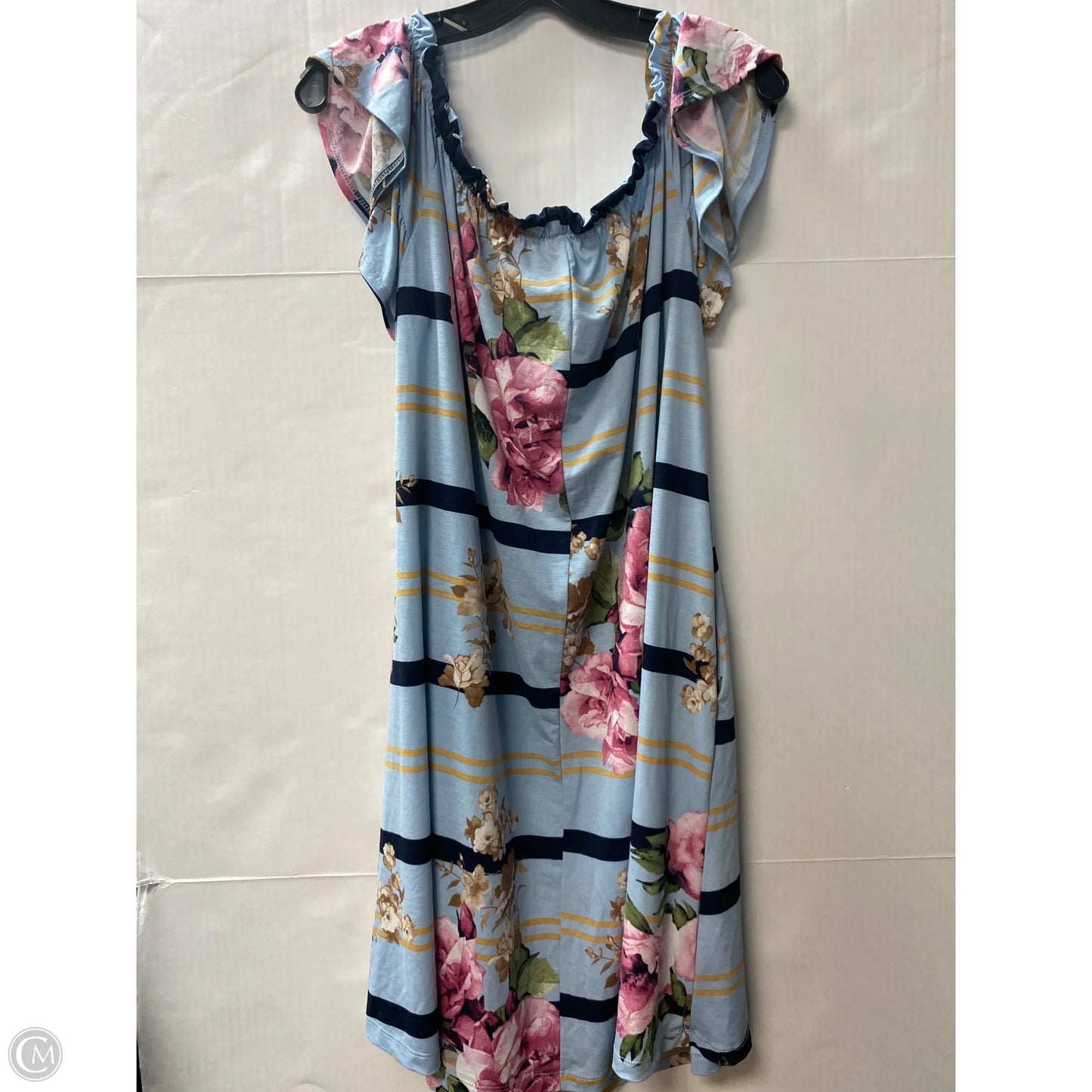 Dress Casual Midi By Emerald In Blue, Size: 1x