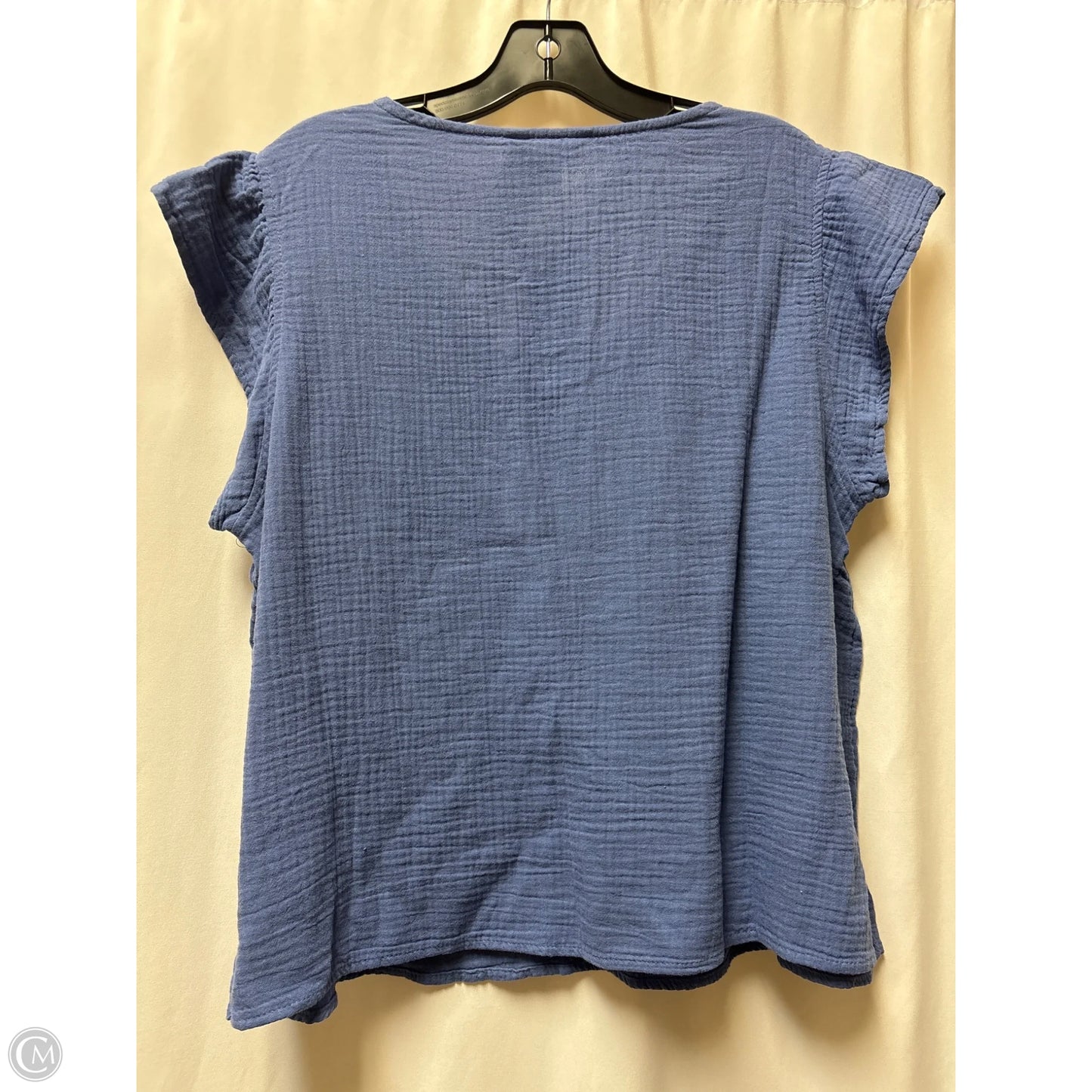 Top Short Sleeve By Three Dots In Blue, Size: L
