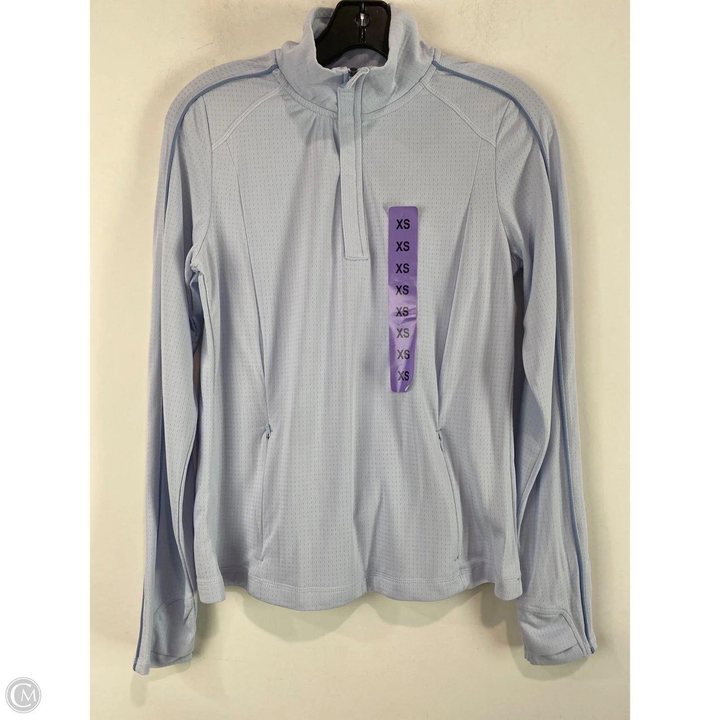 Athletic Top Long Sleeve Collar By Mondetta In Blue, Size: Xs