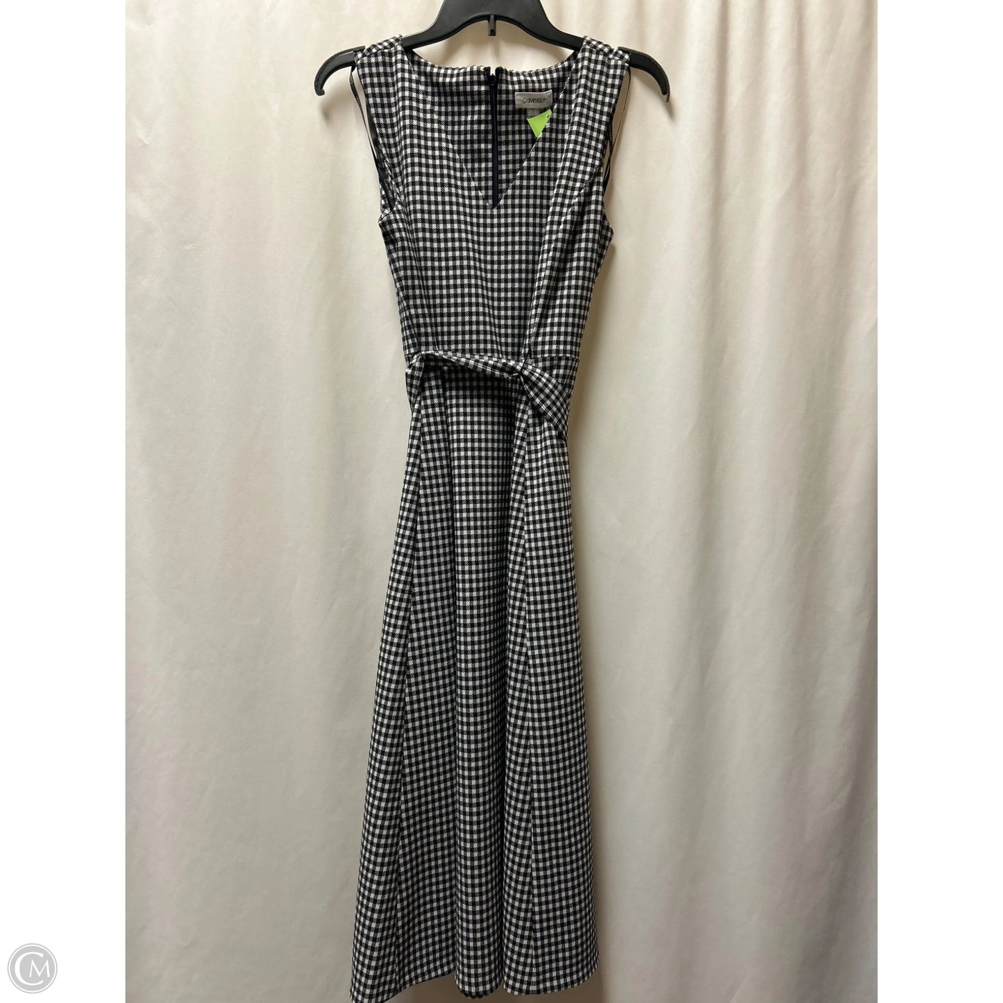 Dress Casual Midi By Calvin Klein In Black & White, Size: M