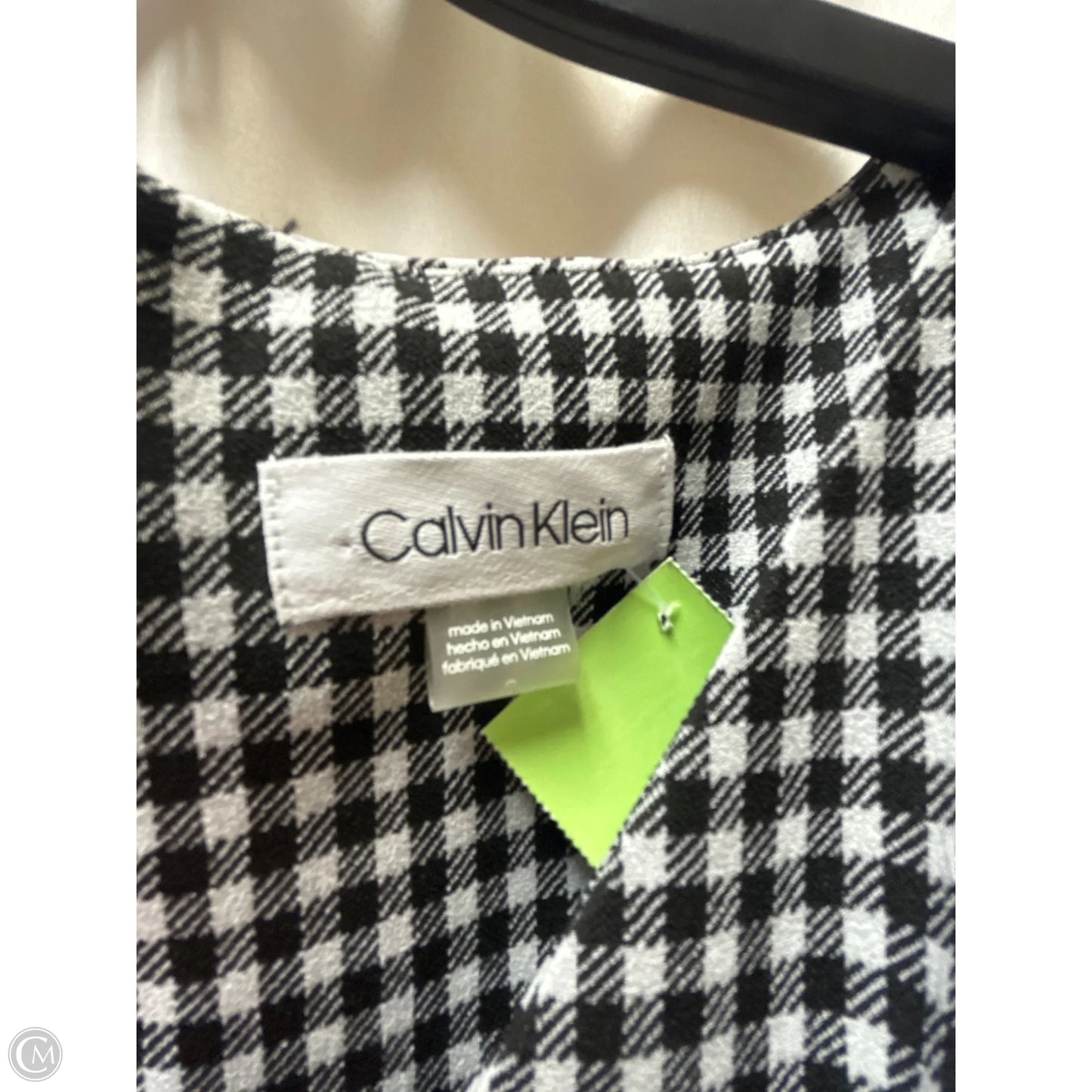 Dress Casual Midi By Calvin Klein In Black & White, Size: M