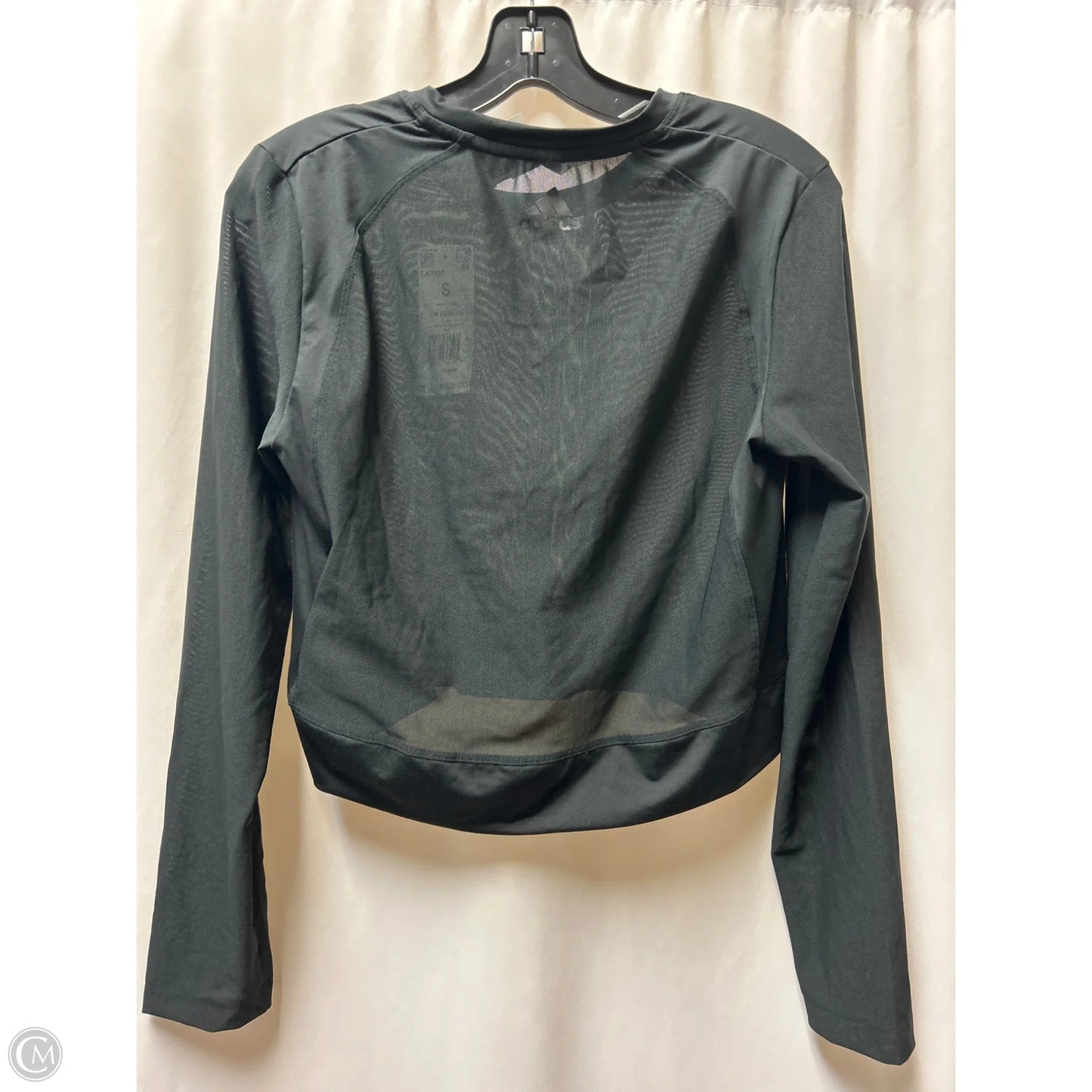 Athletic Top Long Sleeve Crewneck By Adidas In Black, Size: S