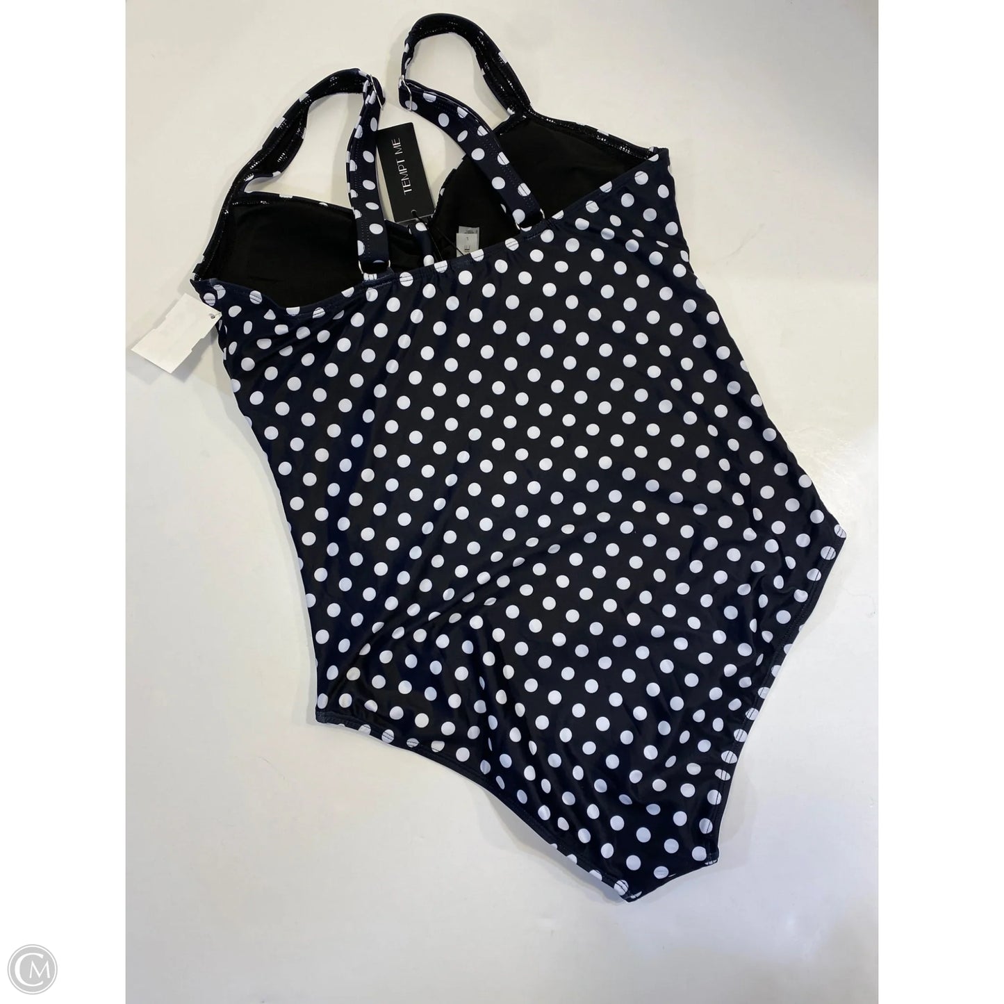 Swimsuit By Clothes Mentor In Black & White, Size: L