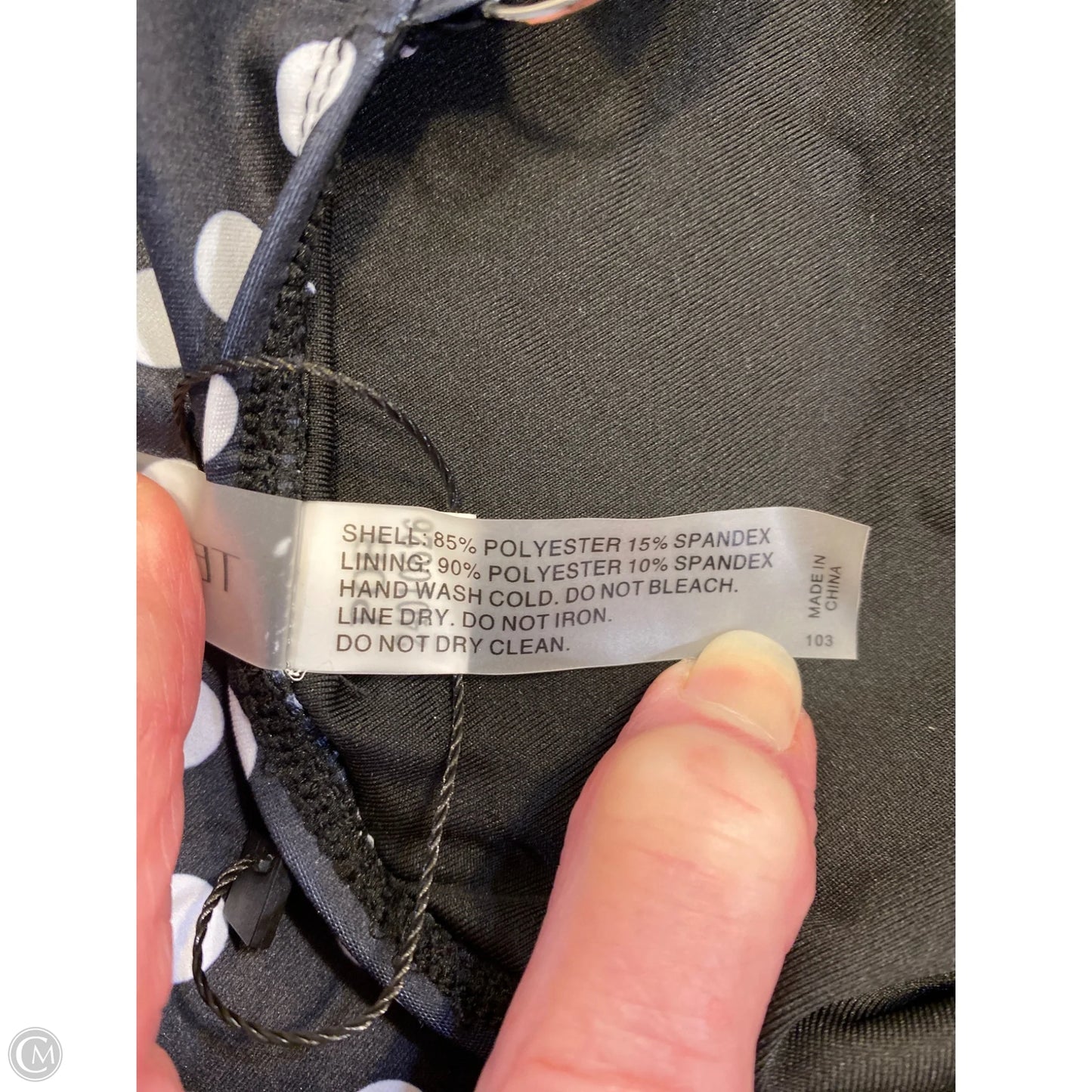 Swimsuit By Clothes Mentor In Black & White, Size: L
