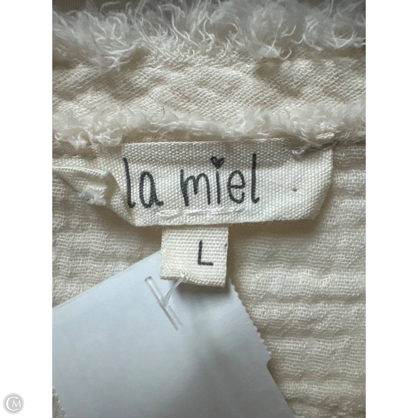 Top Short Sleeve By La Miel In Cream, Size: L