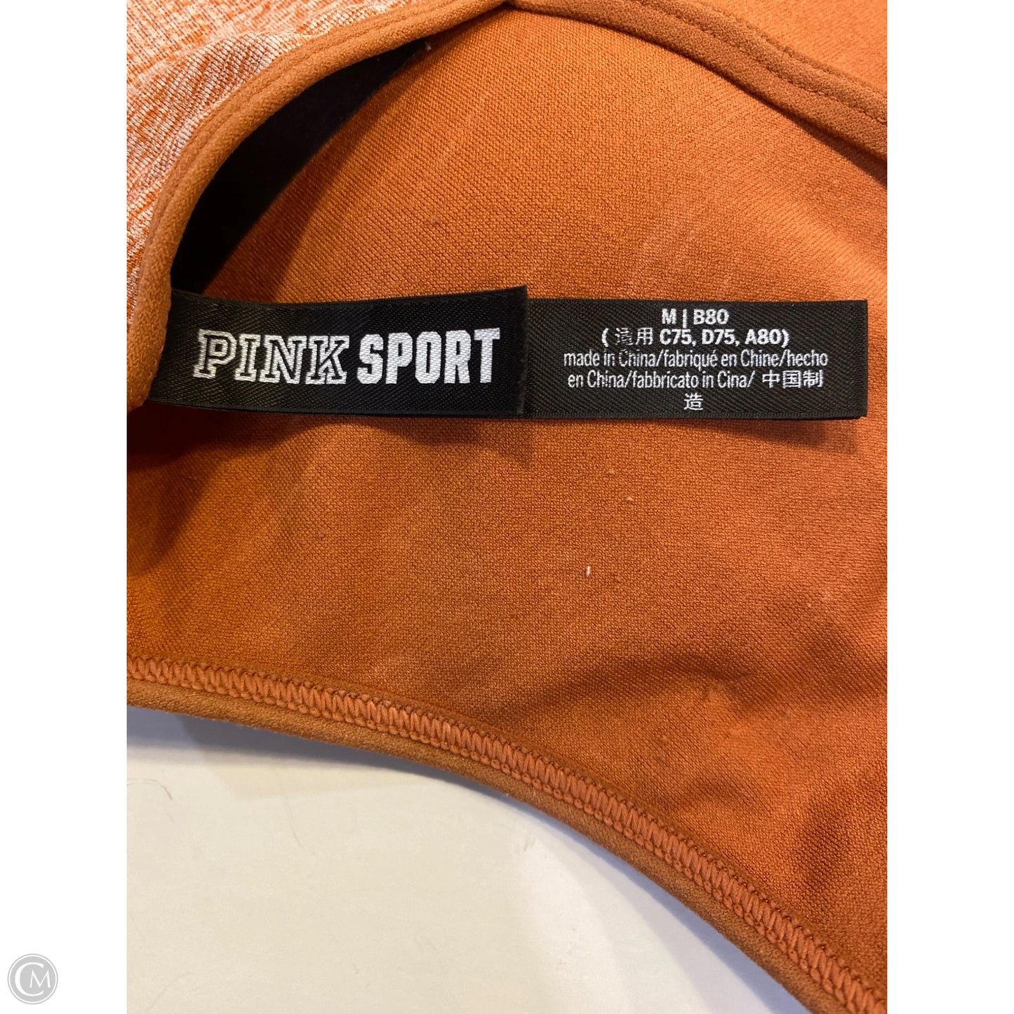 Athletic Bra By Pink In Orange, Size: M