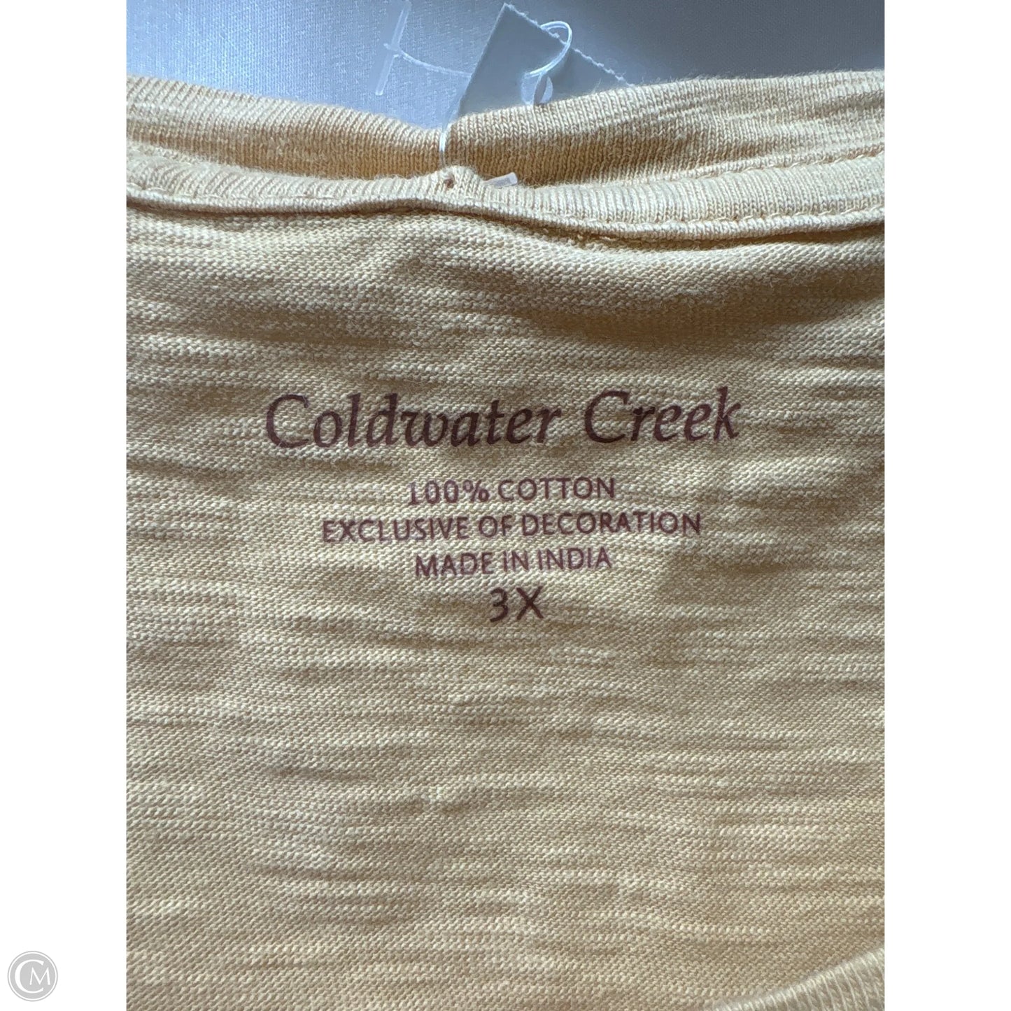 Top Short Sleeve By Coldwater Creek In Yellow, Size: 3x
