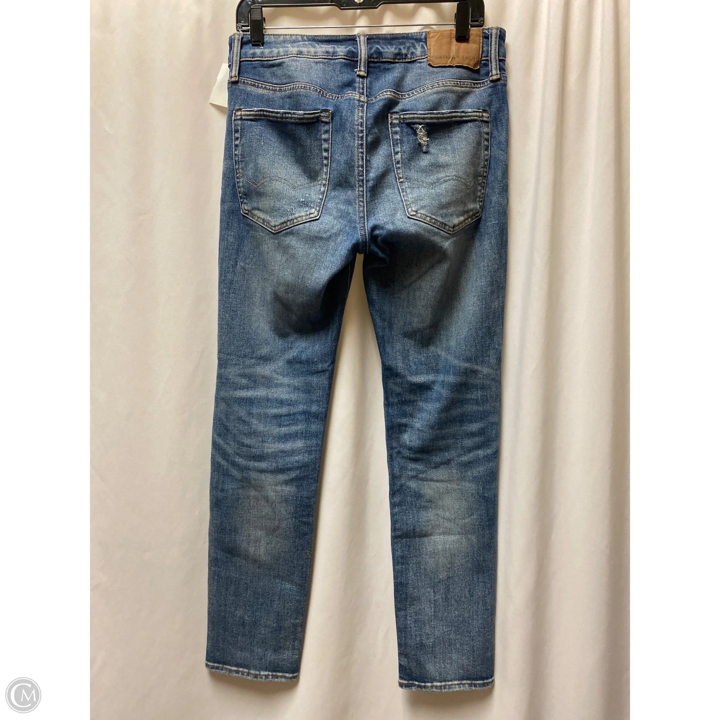 Jeans Straight By American Eagle In Blue Denim, Size: 12
