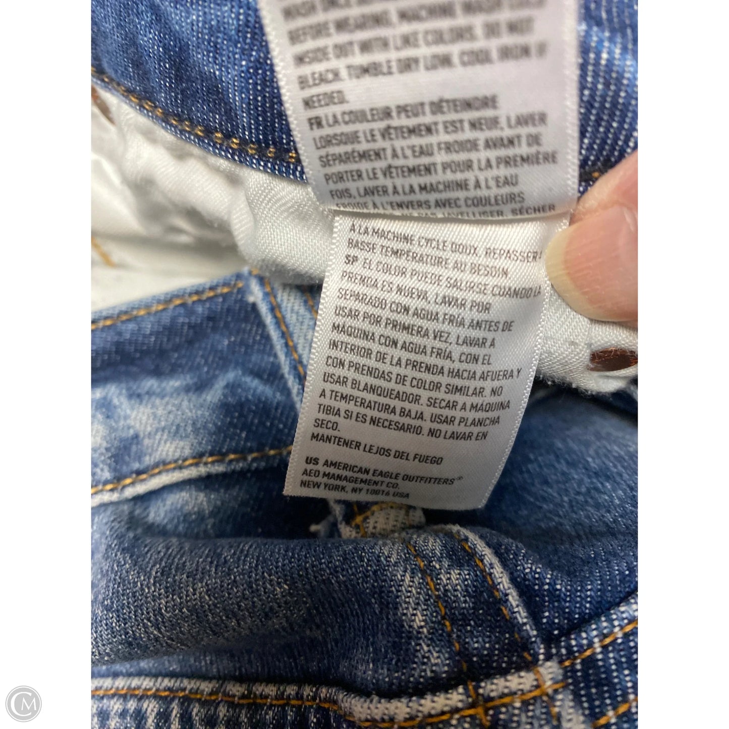 Jeans Straight By American Eagle In Blue Denim, Size: 12
