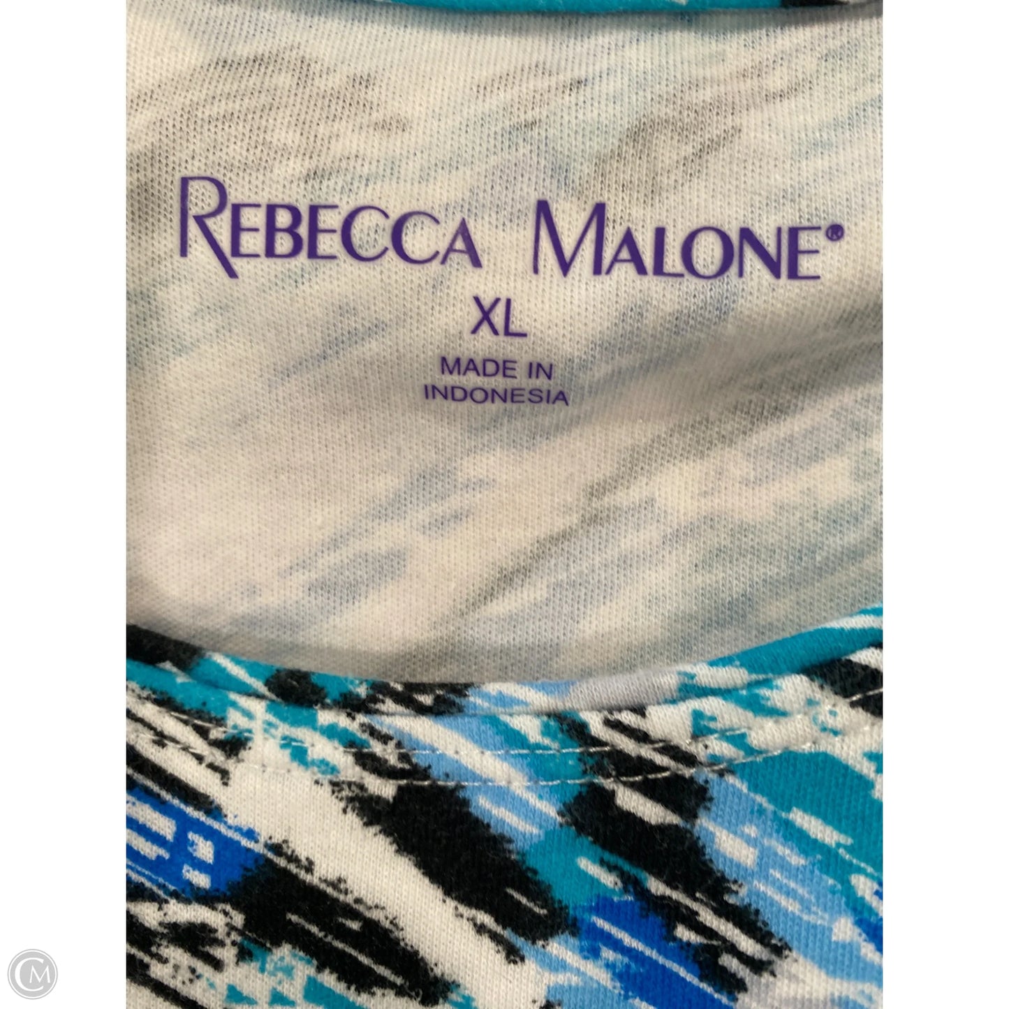 Top Short Sleeve By Rebecca Malone In Teal, Size: Xl