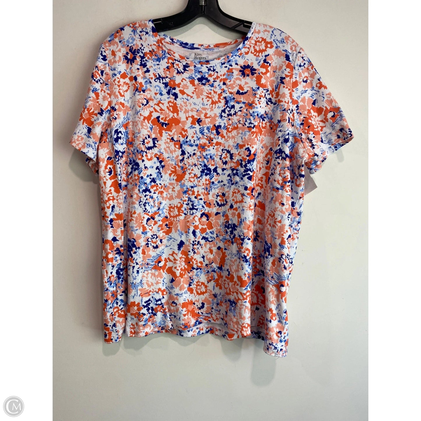 Top Short Sleeve By Kim Rogers In Orange, Size: Xl