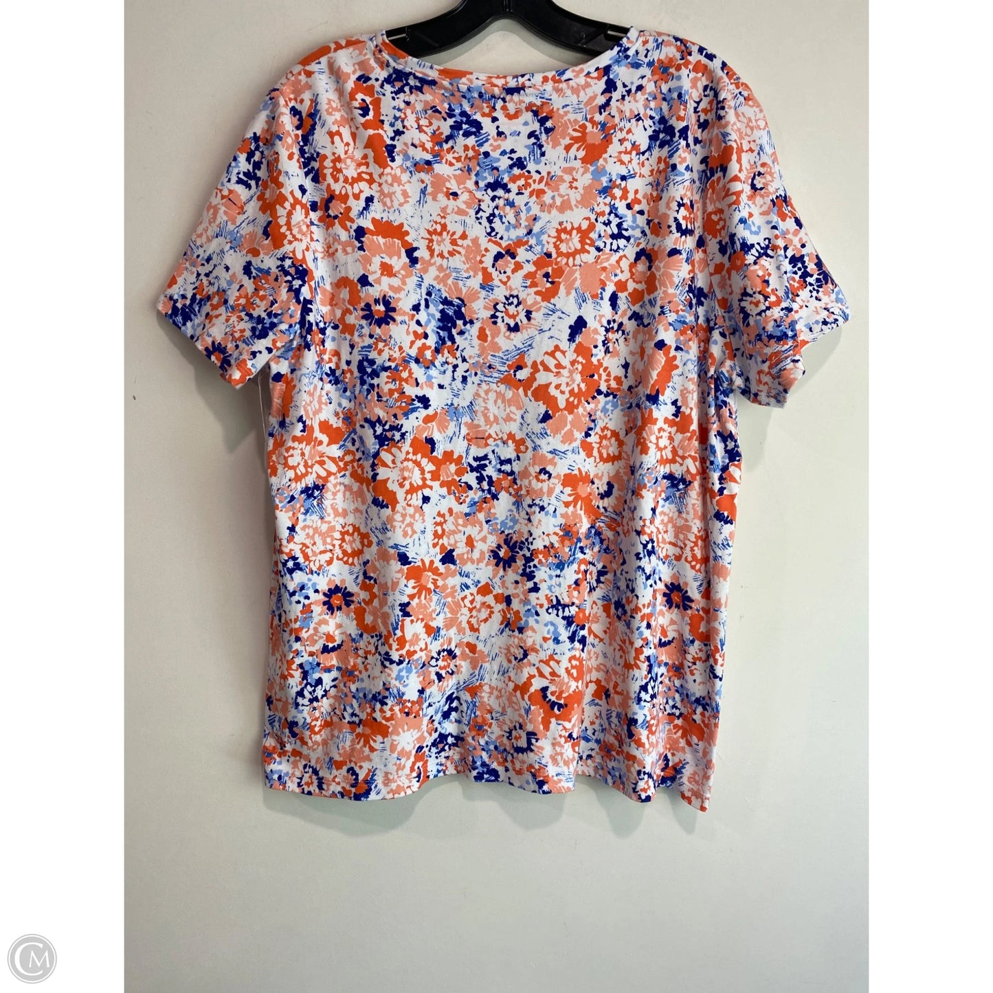 Top Short Sleeve By Kim Rogers In Orange, Size: Xl