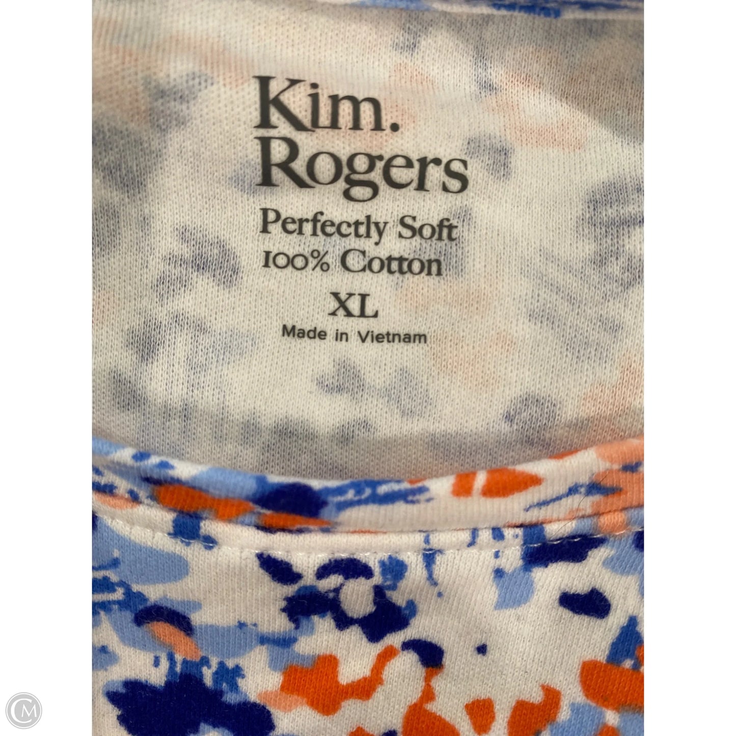 Top Short Sleeve By Kim Rogers In Orange, Size: Xl