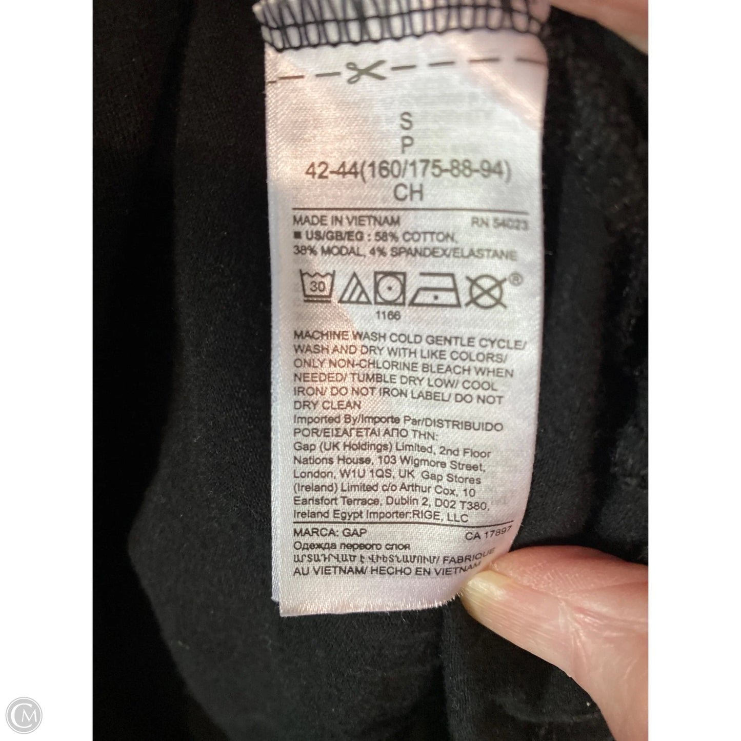 Top Sleeveless By Gap In Black, Size: S