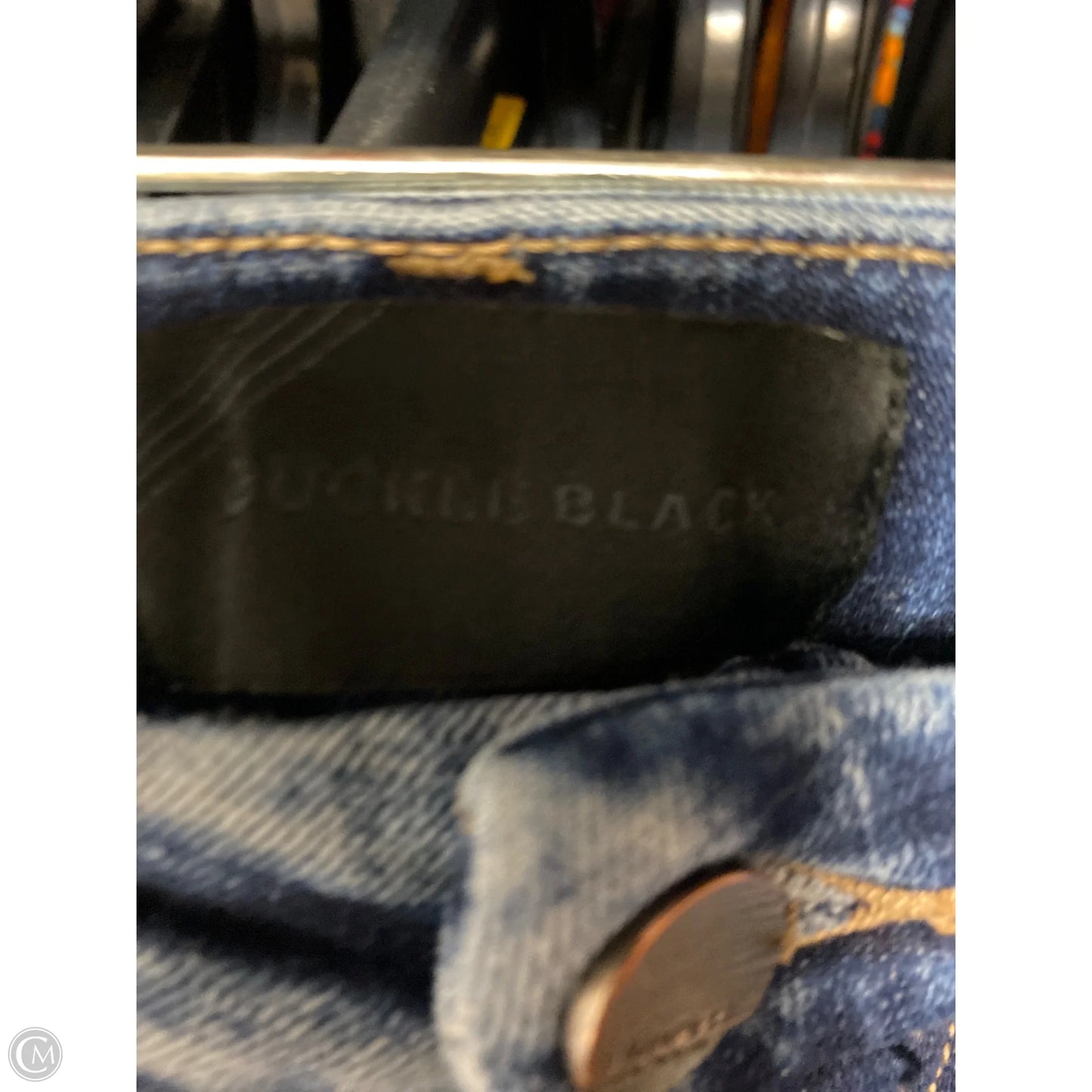 Jeans Skinny By Buckle Black In Blue Denim, Size: 4