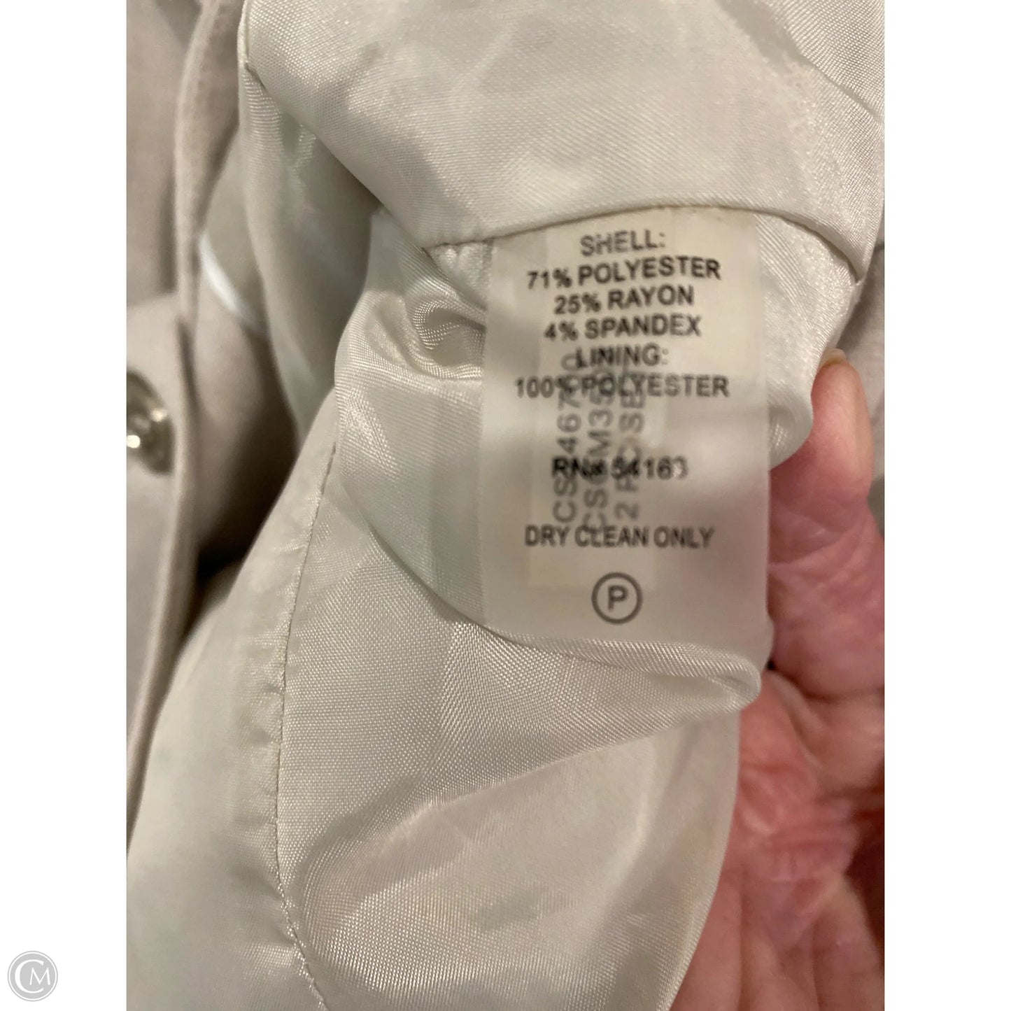 Pants Suit 2pc By Calvin Klein In Beige, Size: 10p