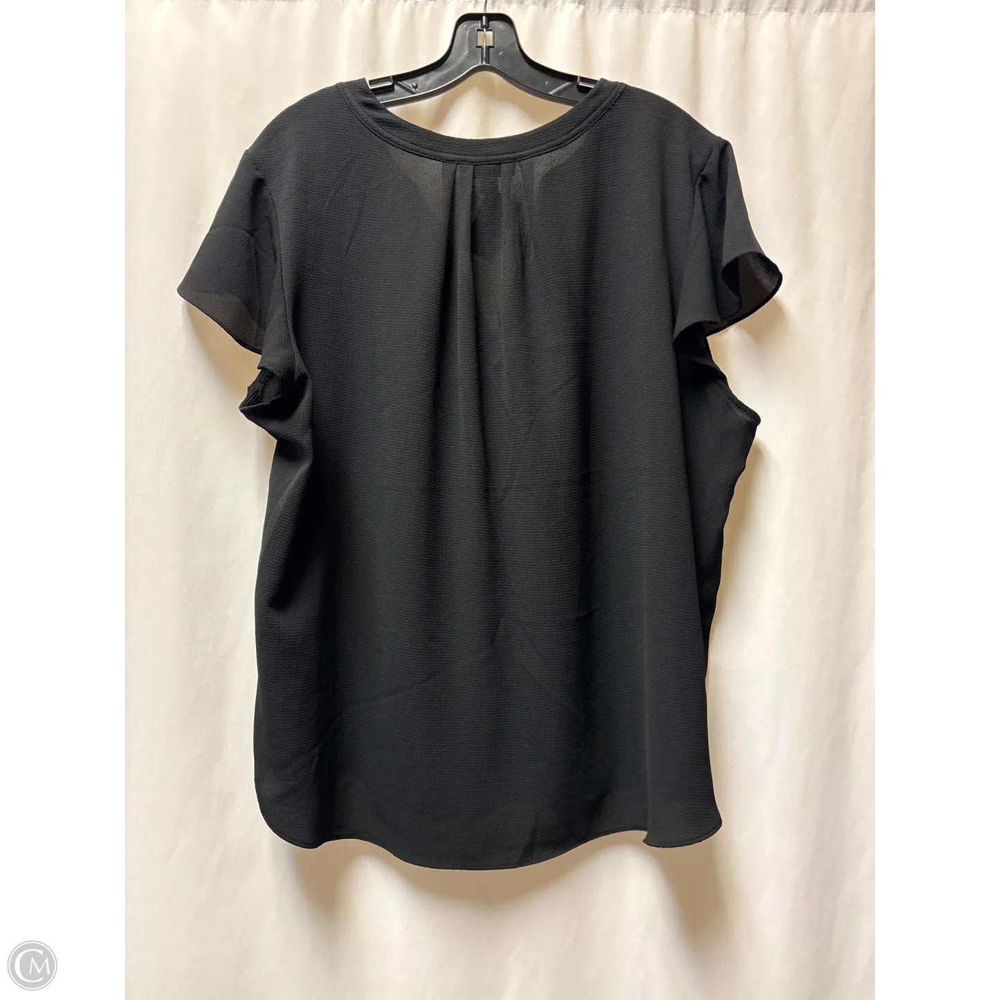 Top Short Sleeve By Calvin Klein In Black, Size: 2x