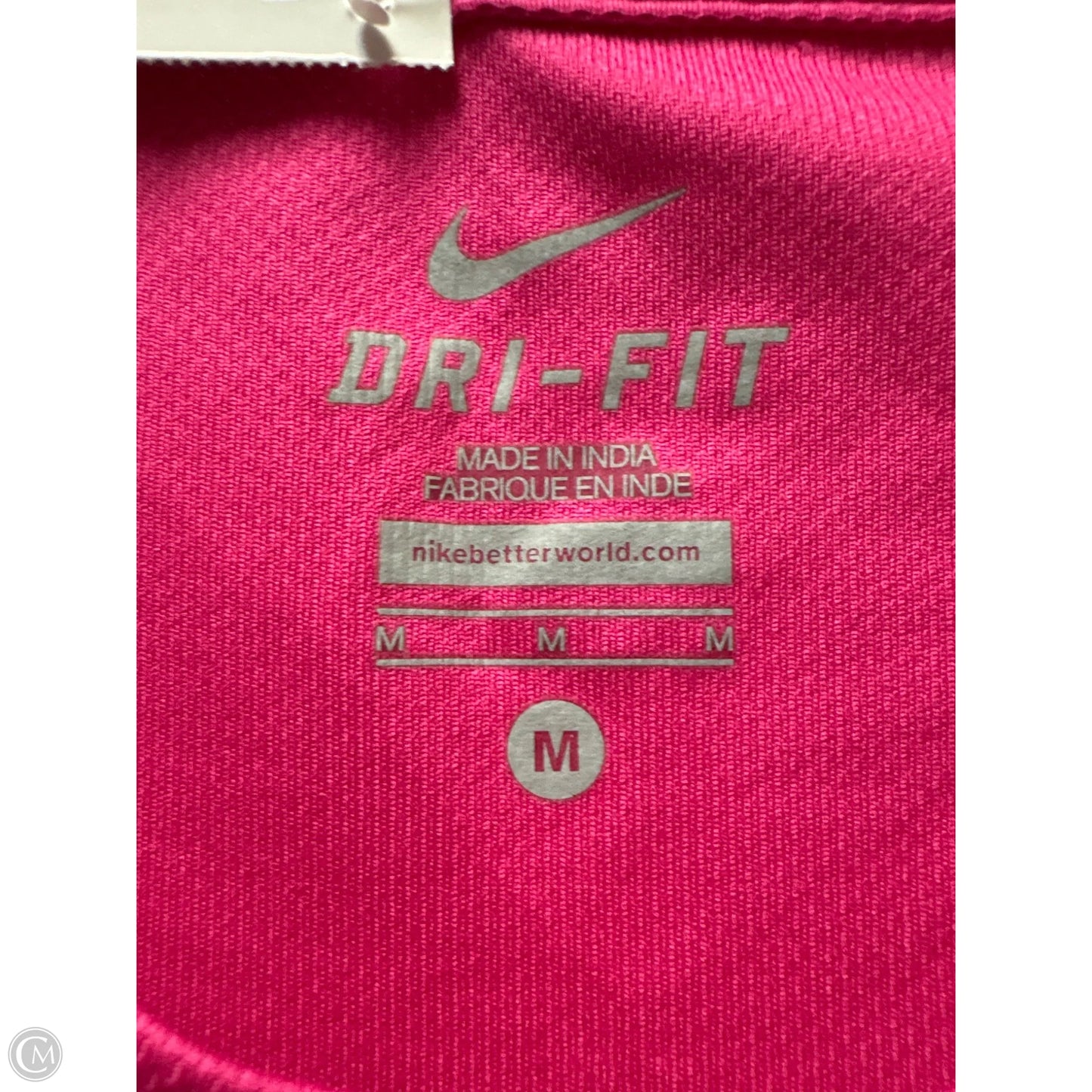 Athletic Top Short Sleeve By Nike In Pink, Size: M