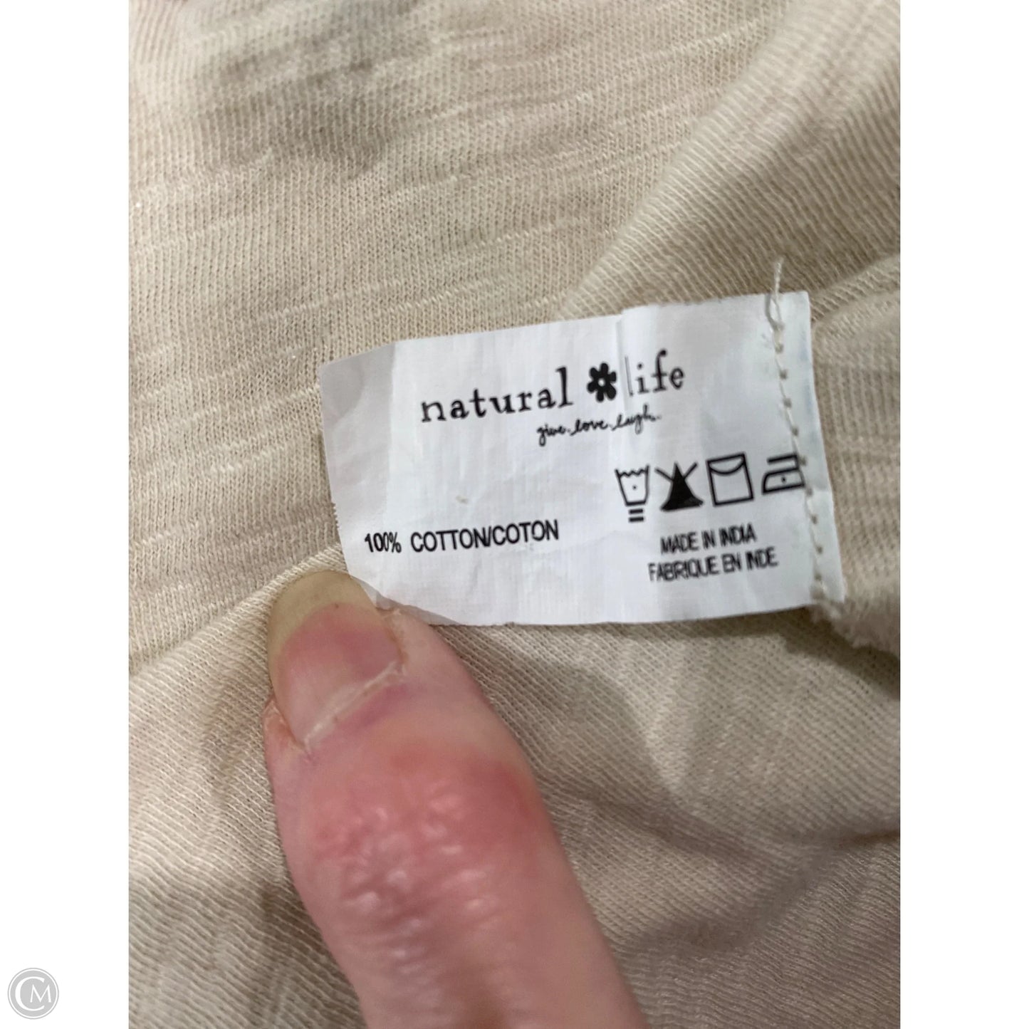Top Short Sleeve By Natural Life In Tan, Size: M