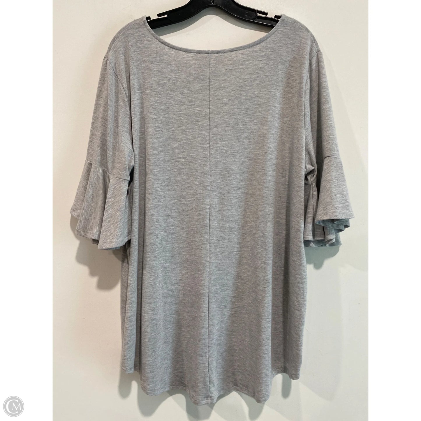Top Short Sleeve By Zenana Outfitters In Grey, Size: 2x