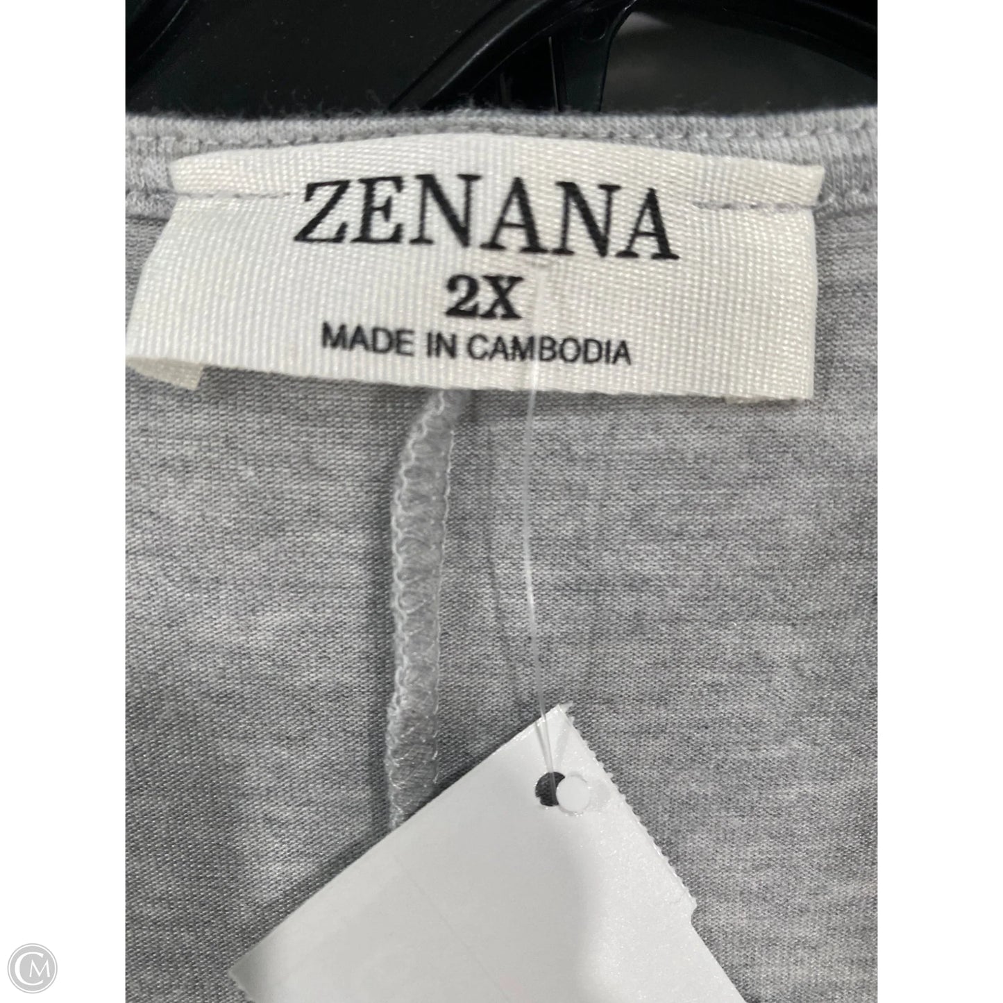Top Short Sleeve By Zenana Outfitters In Grey, Size: 2x