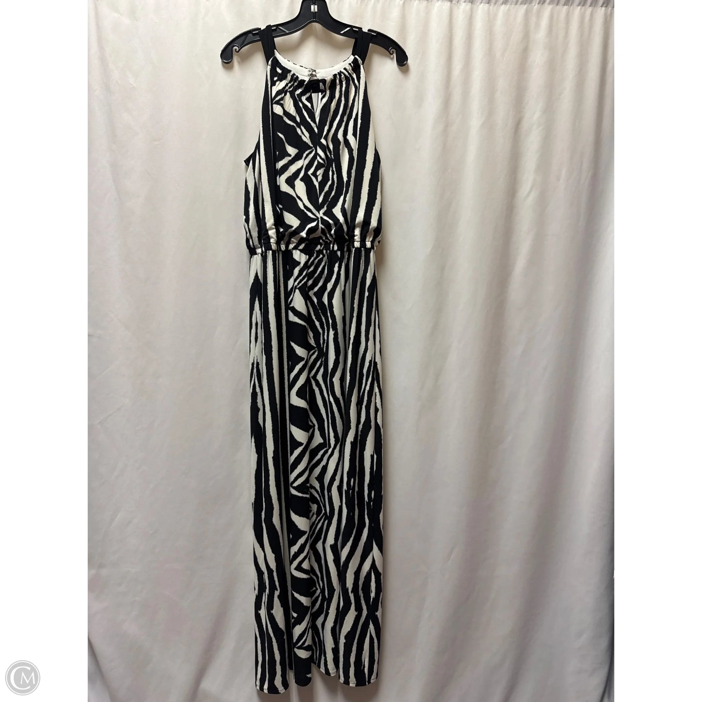 Dress Casual Maxi By Chicos In Black & White, Size: L