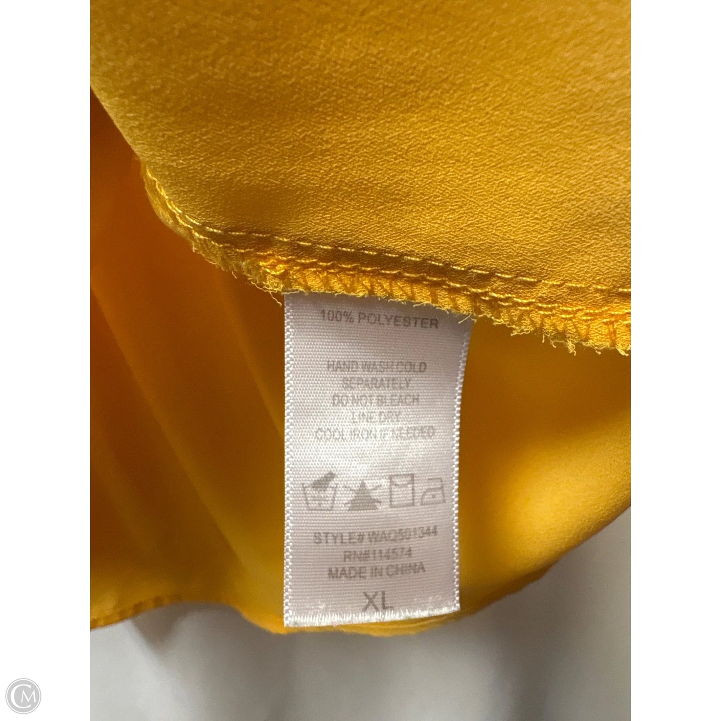 Top Short Sleeve By Pleione In Yellow, Size: Xl