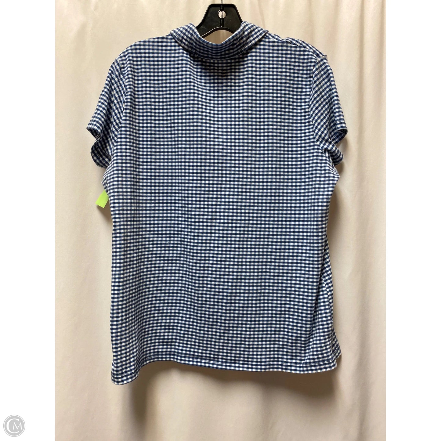 Top Short Sleeve By Gloria Vanderbilt In Blue & White, Size: Xl