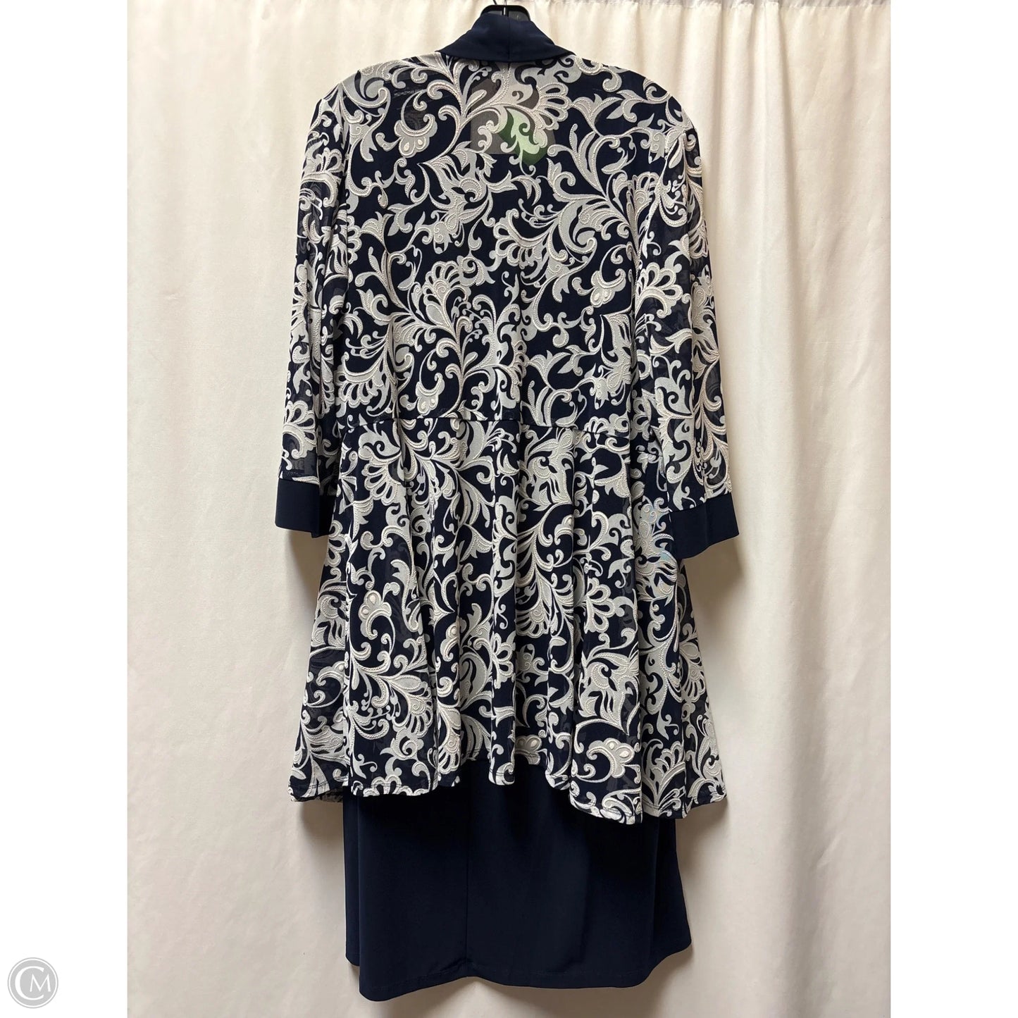 Dress Casual Midi By R And M Richards In Navy, Size: 1x