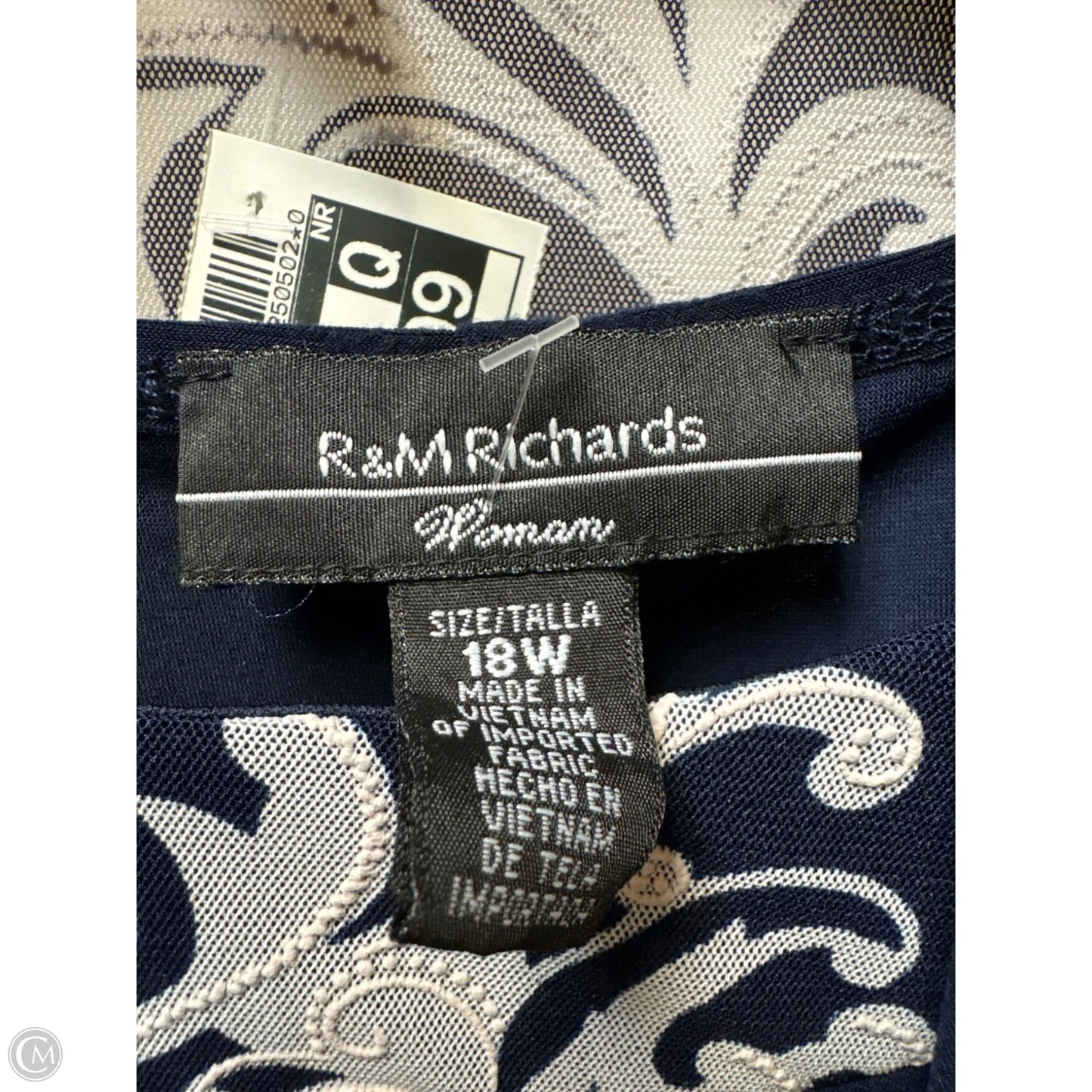 Dress Casual Midi By R And M Richards In Navy, Size: 1x