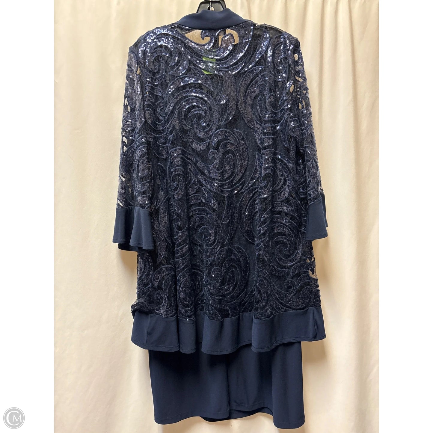 Dress Casual Midi By R And M Richards In Navy, Size: Xl