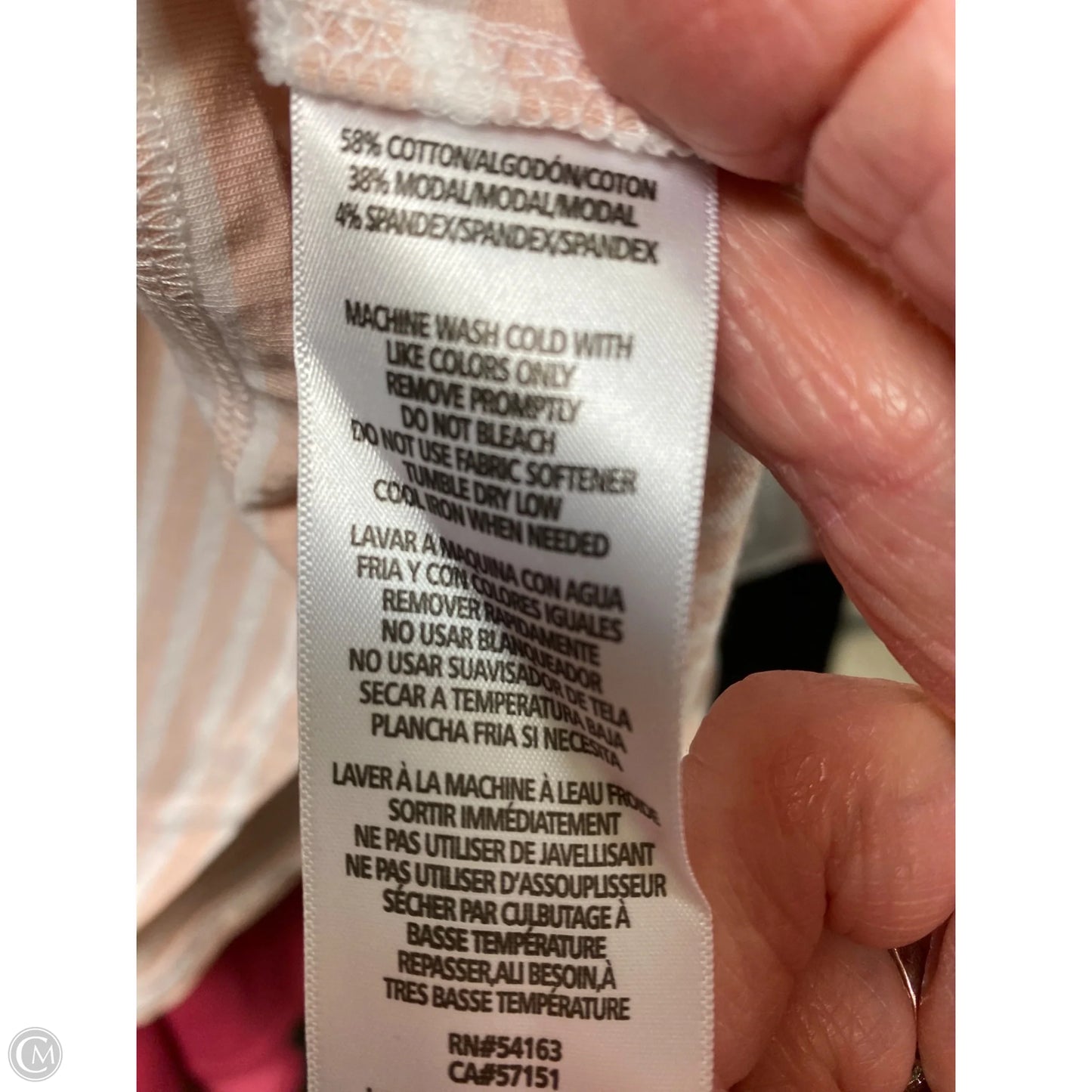 Top Long Sleeve By Tommy Hilfiger In Peach, Size: L