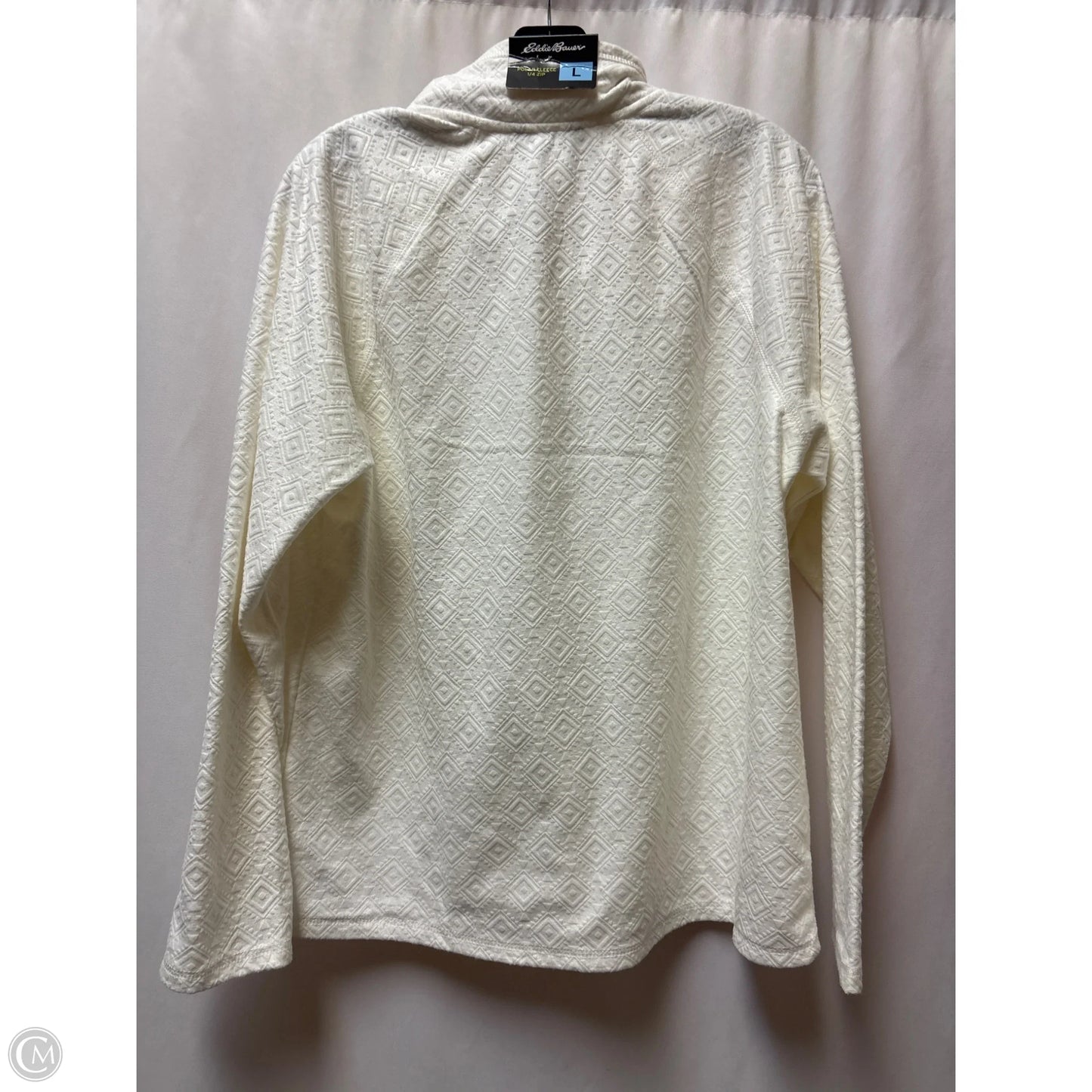 Jacket Fleece By Eddie Bauer In White, Size: L