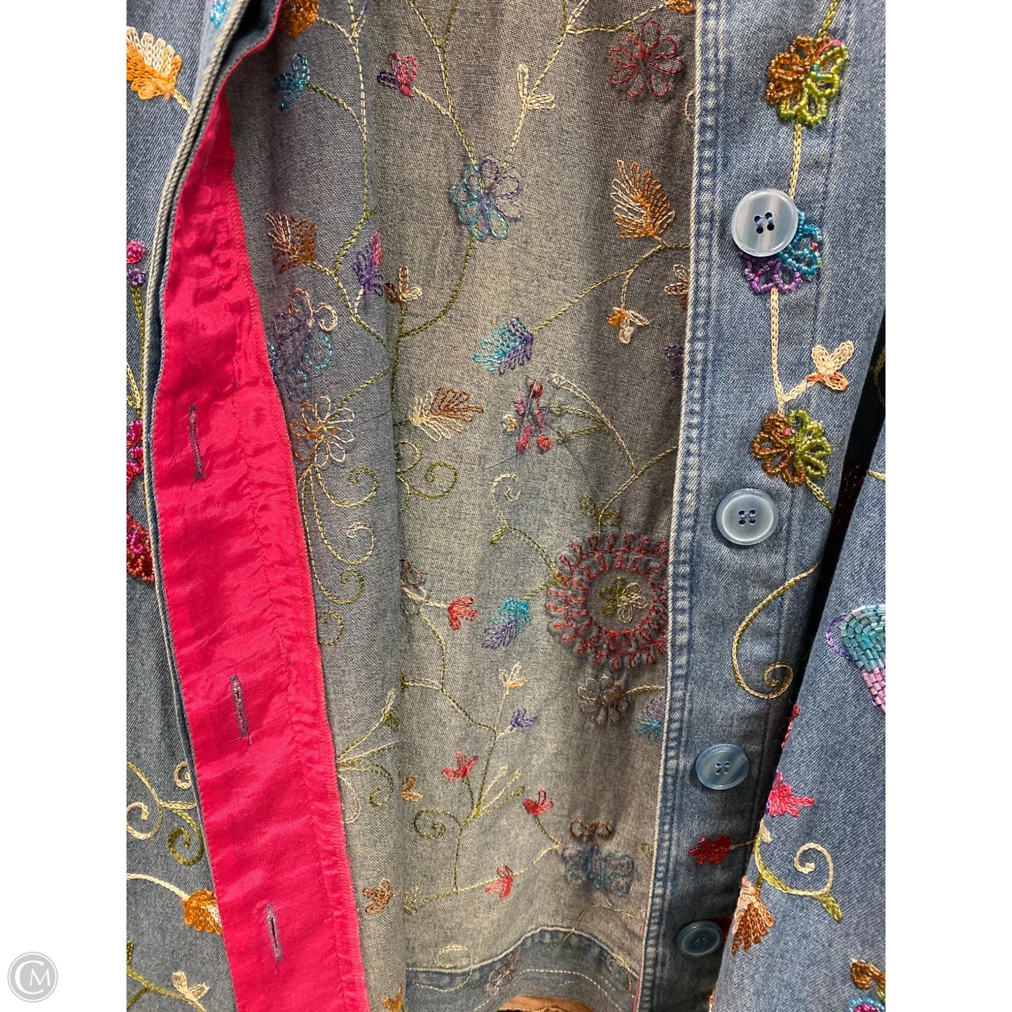 Jacket Denim By Clothes Mentor In Blue Denim, Size: M