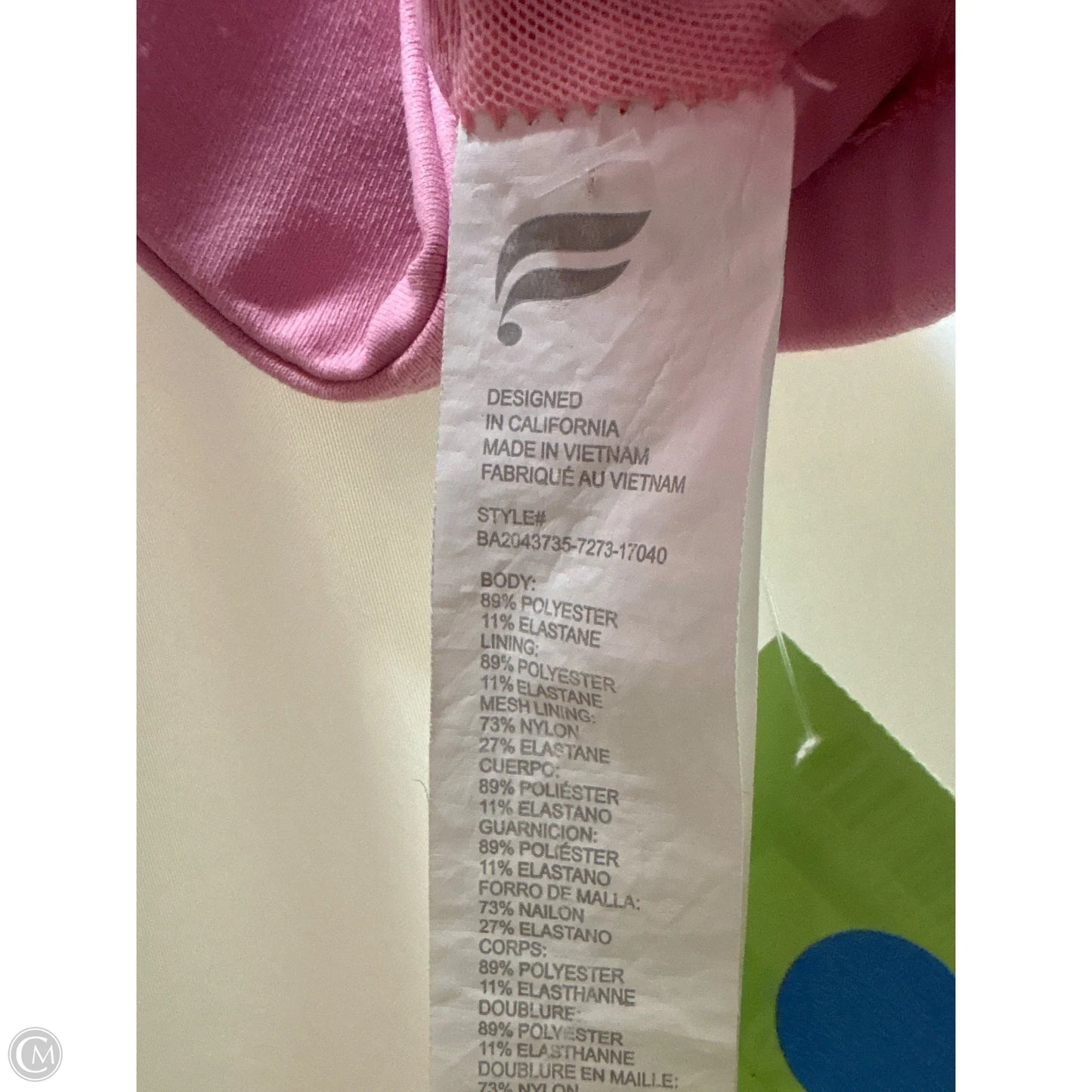 Athletic Bra By Fabletics In Pink, Size: M