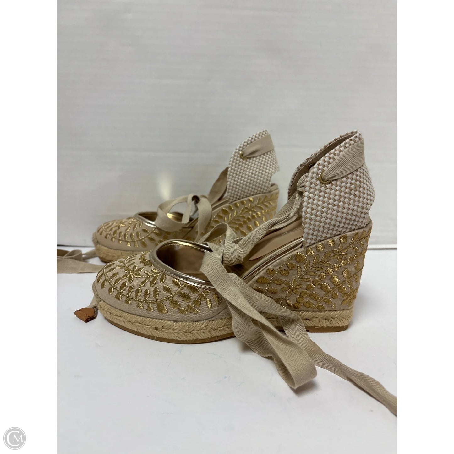 Sandals Heels Wedge By Aldo In Tan, Size: 5