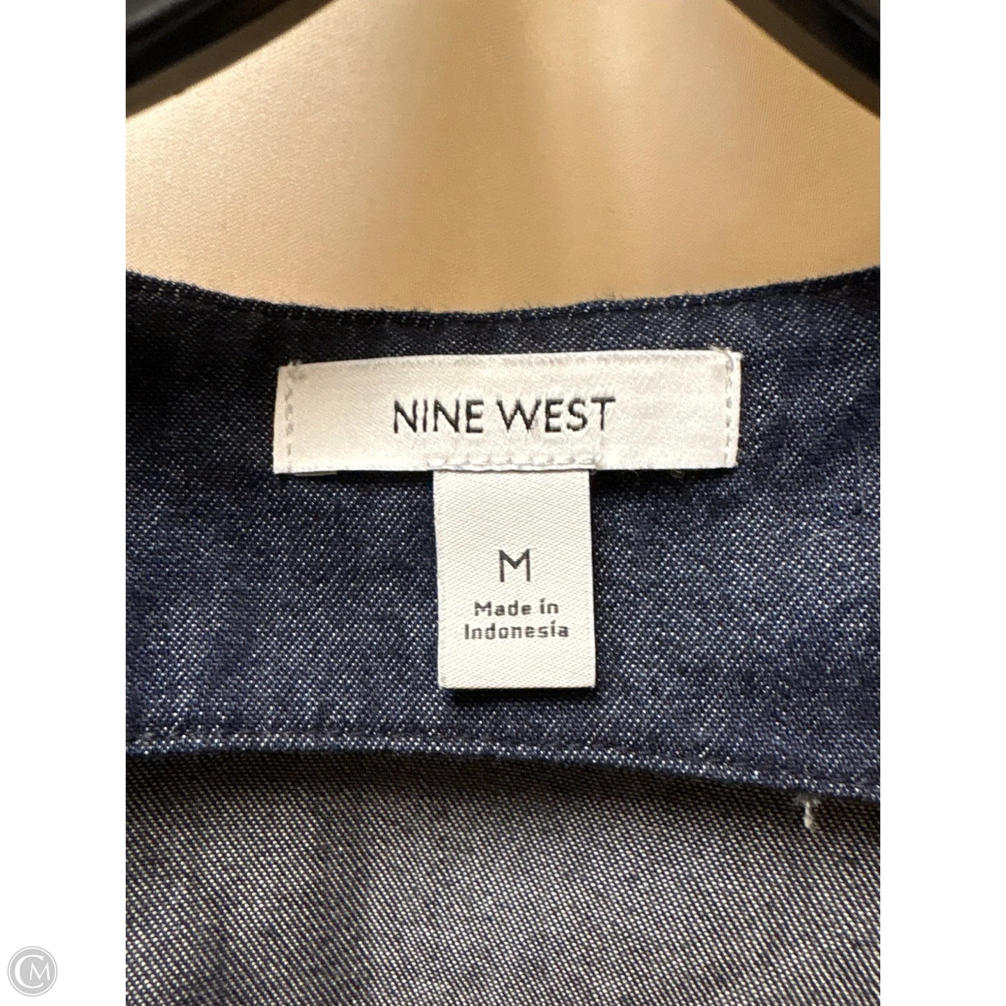 Dress Casual Midi By Nine West In Blue Denim, Size: M