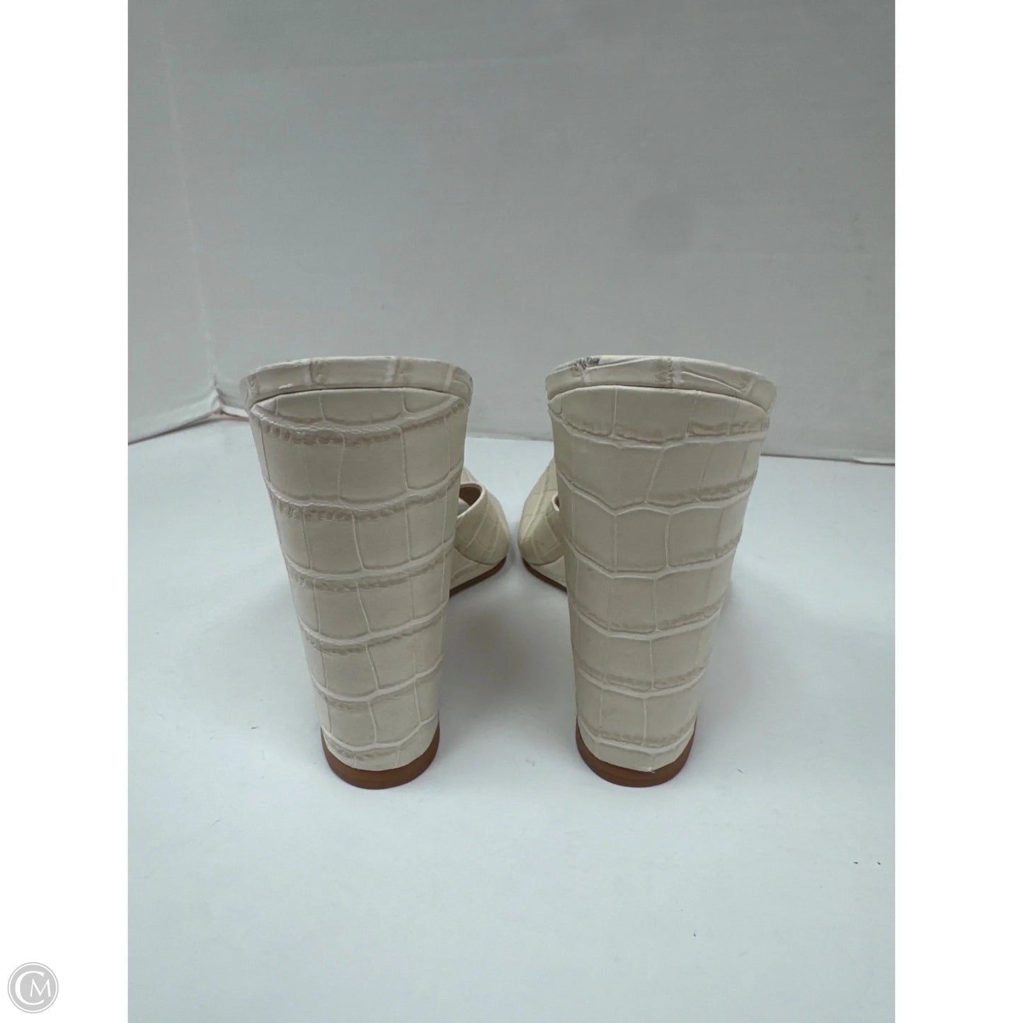 Sandals Heels Block By Steve Madden In Cream, Size: 8.5